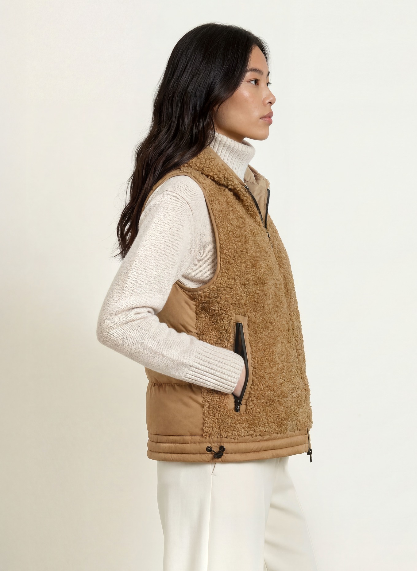 FRIEDA & FREDDIES Steppweste MISS DAISY im Materialmix: CAMEL