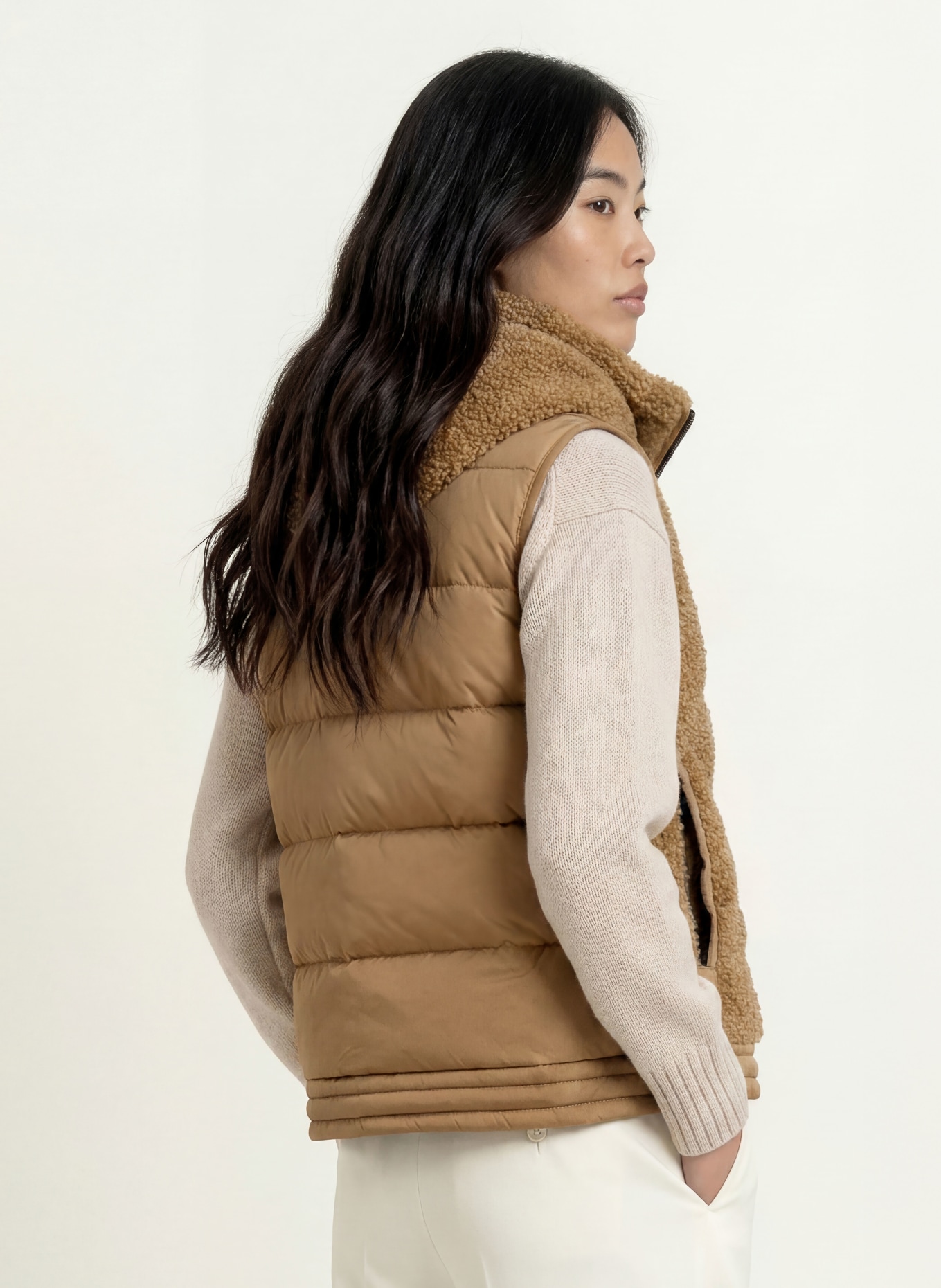 FRIEDA & FREDDIES Steppweste MISS DAISY im Materialmix: CAMEL
