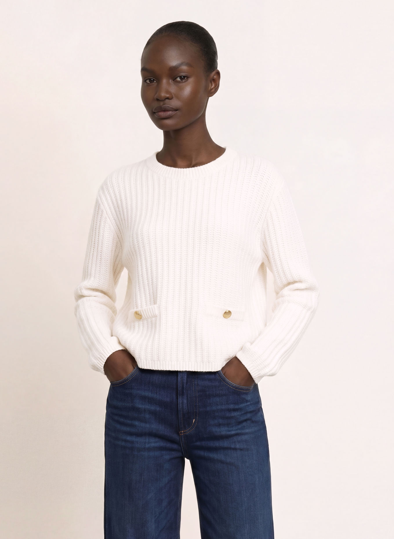 lilienfels Pullover mit Cashmere: WEISS