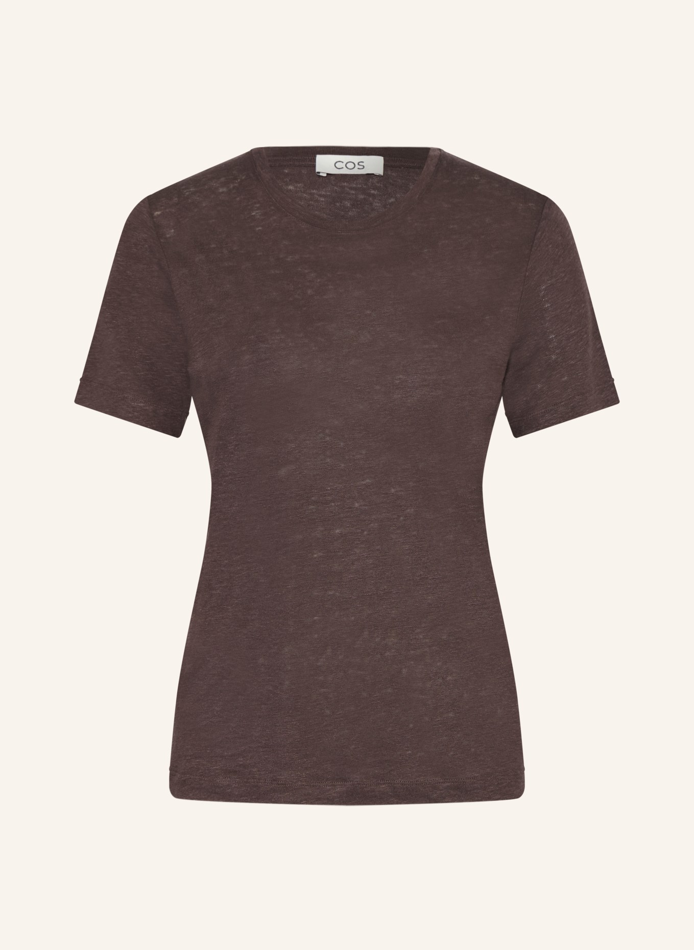 COS T-Shirt aus Leinen: DUNKELBRAUN