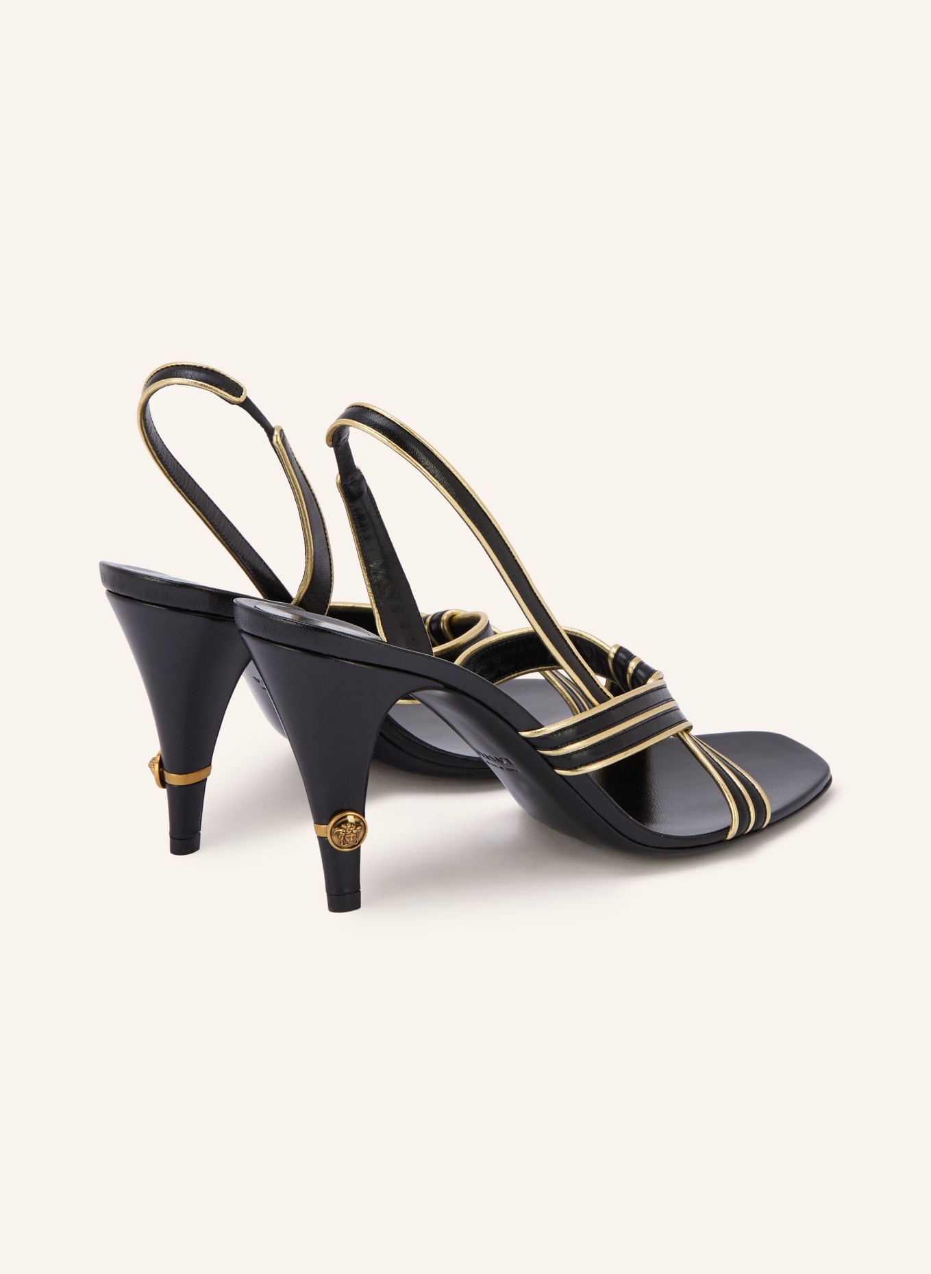 VERSACE Sandaletten: SCHWARZ / GOLD