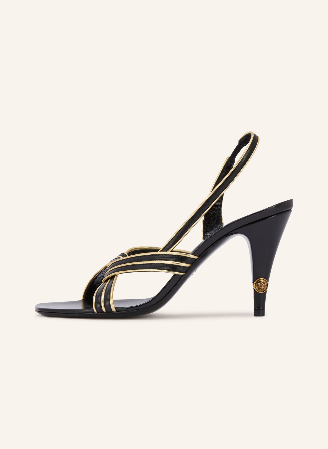 VERSACE Sandaletten: SCHWARZ / GOLD