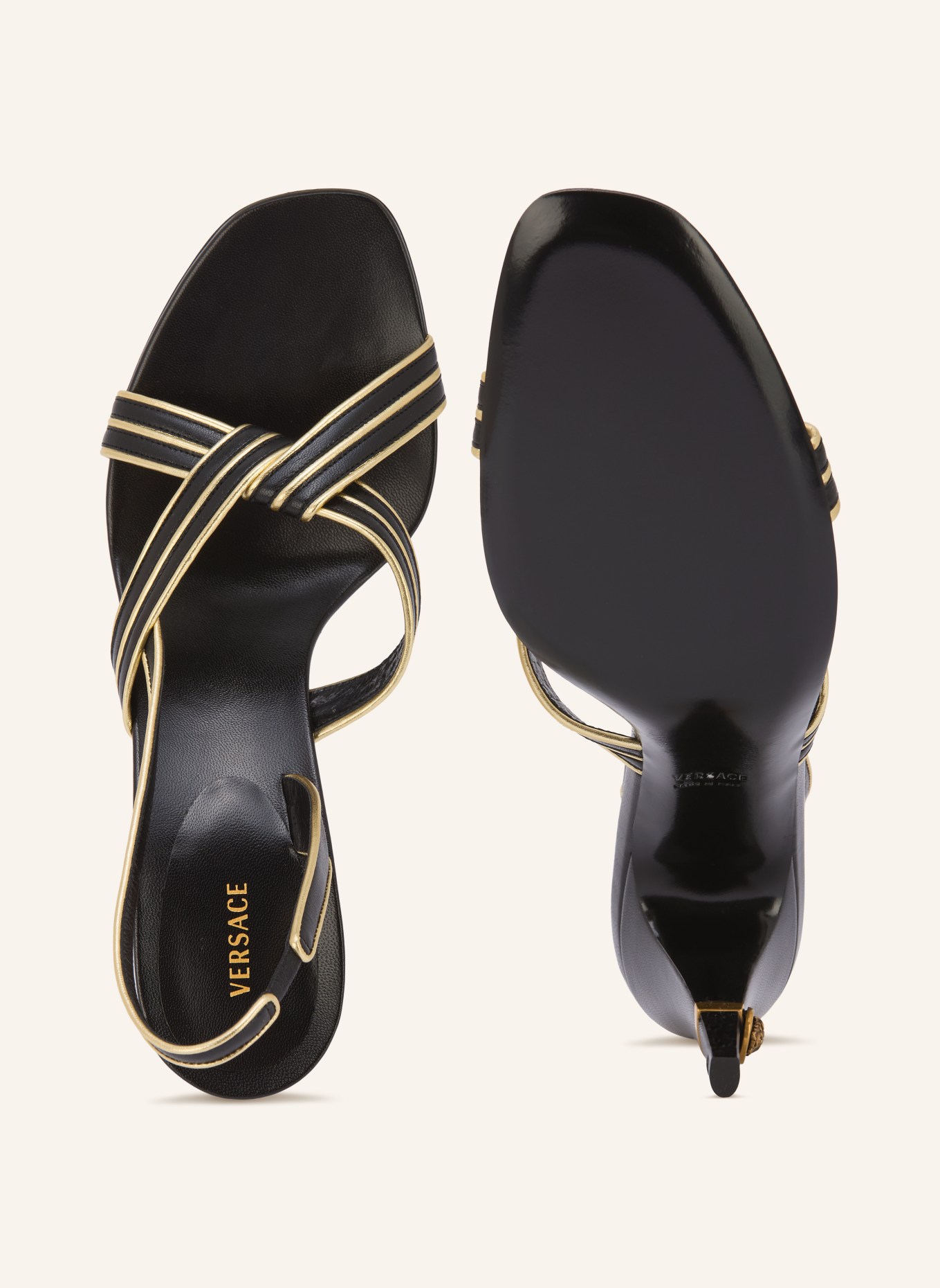 VERSACE Sandaletten: SCHWARZ / GOLD