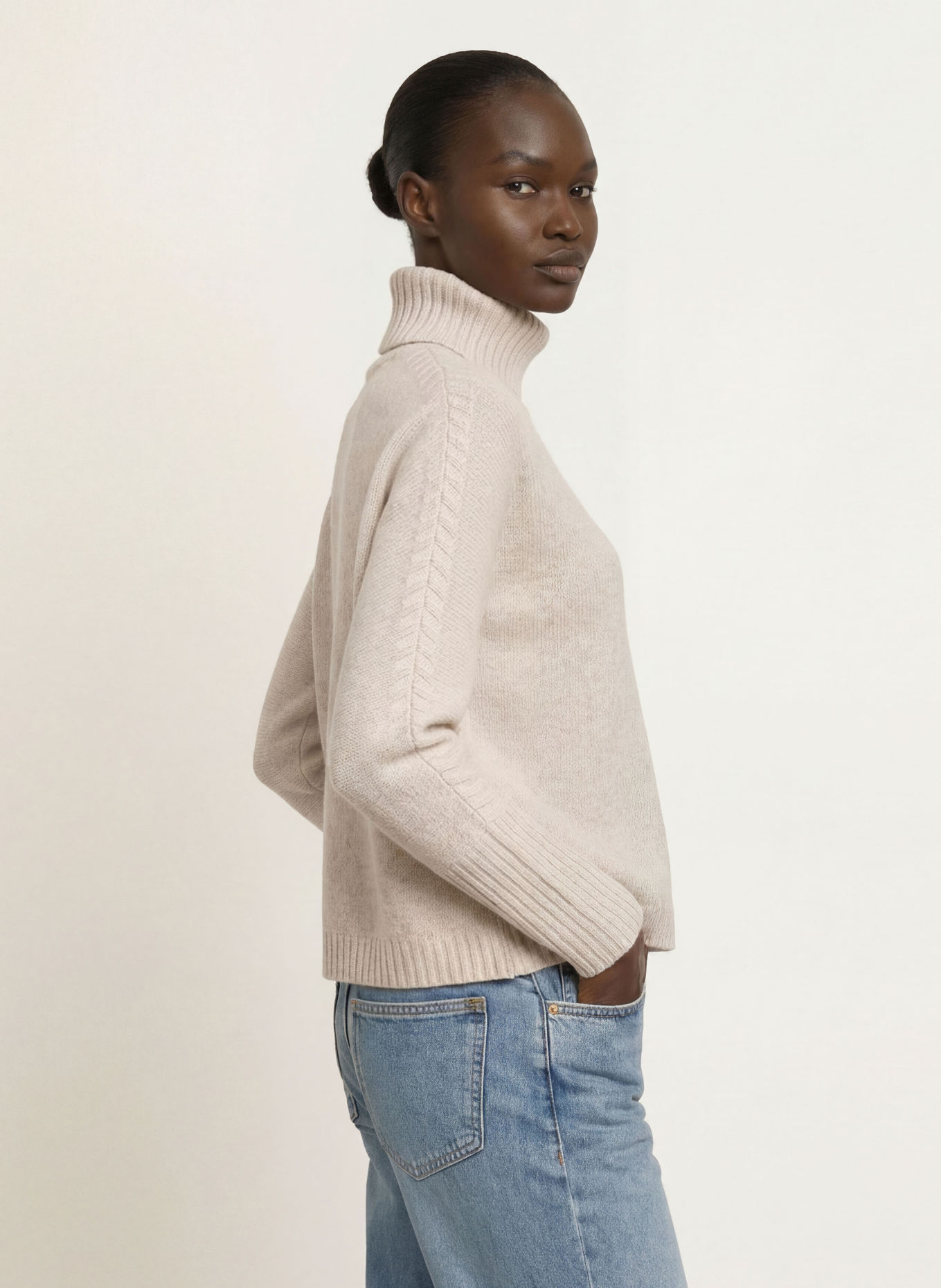 lilienfels Rollkragenpullover mit Cashmere: BEIGE