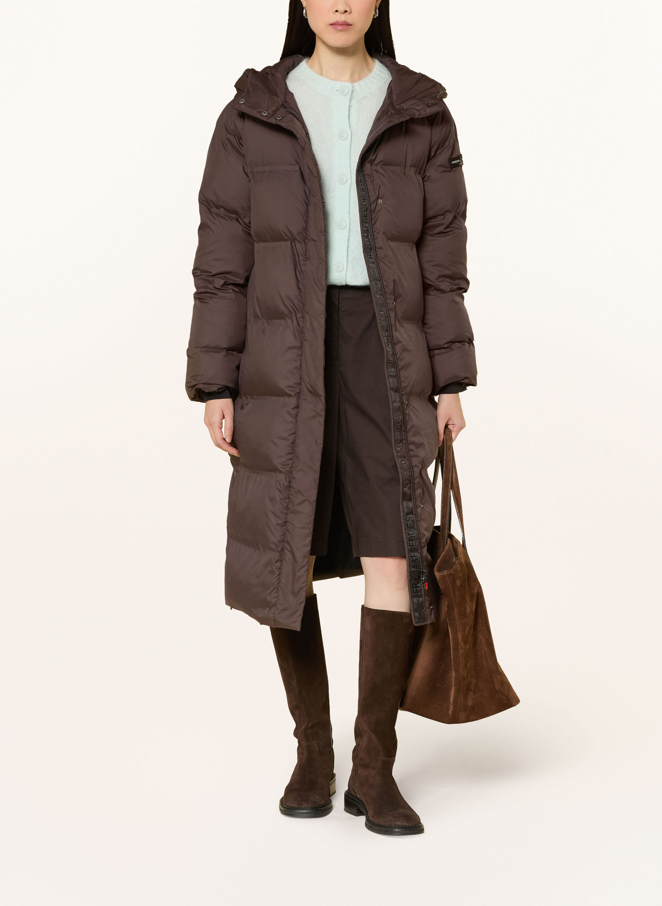 FRIEDA & FREDDIES Gewatteerde mantel ALLESANDRA: MARRON FONCÉ