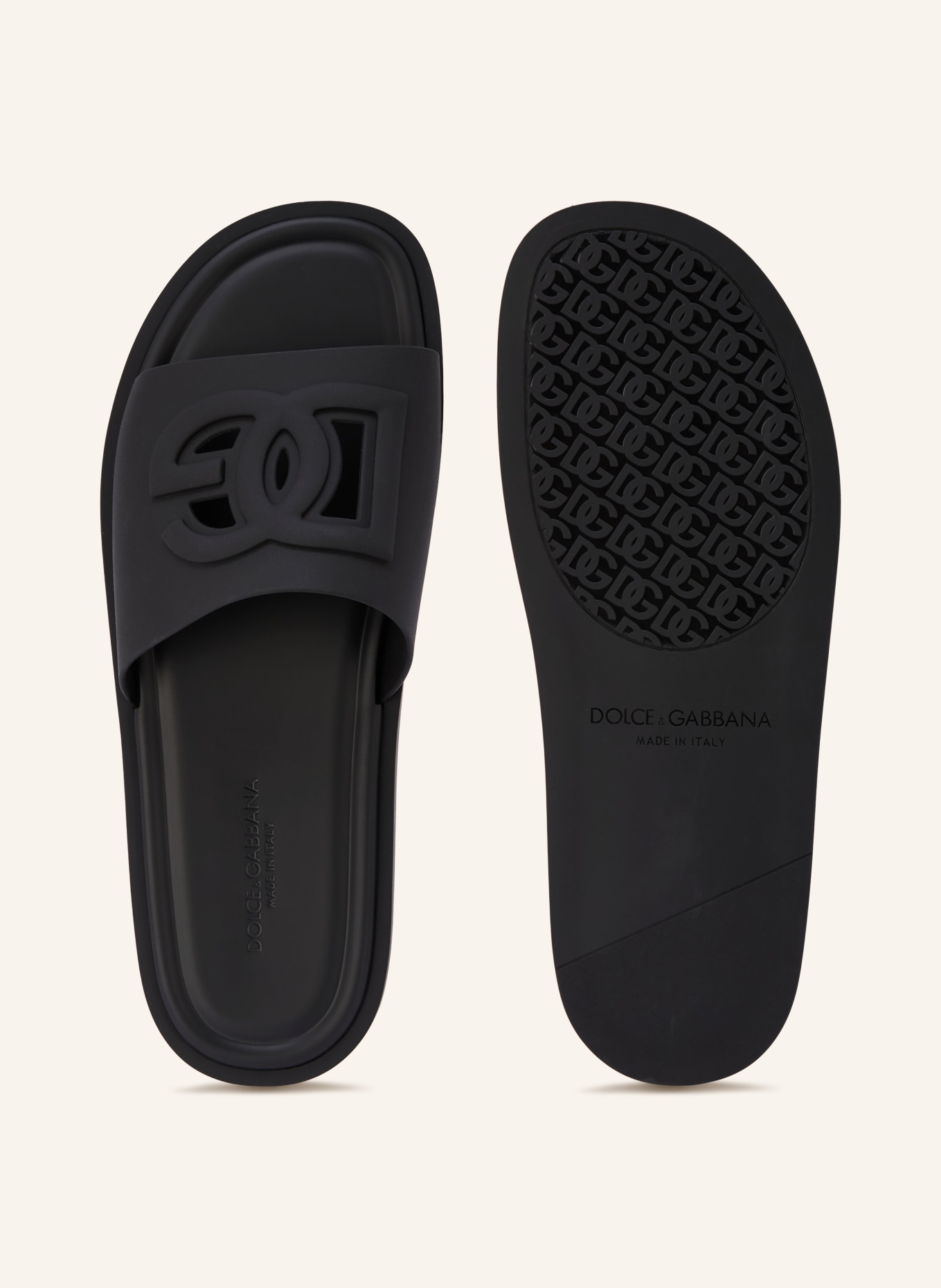 DOLCE & GABBANA Slides with cutouts: BLACK