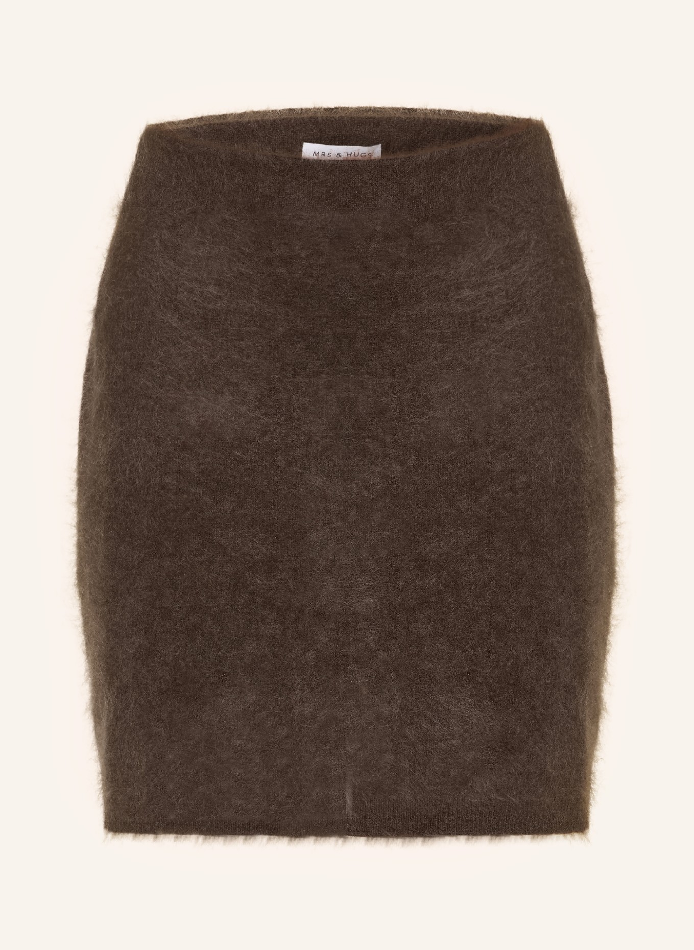 MRS & HUGS Cashmere knit skirt: DARK BROWN