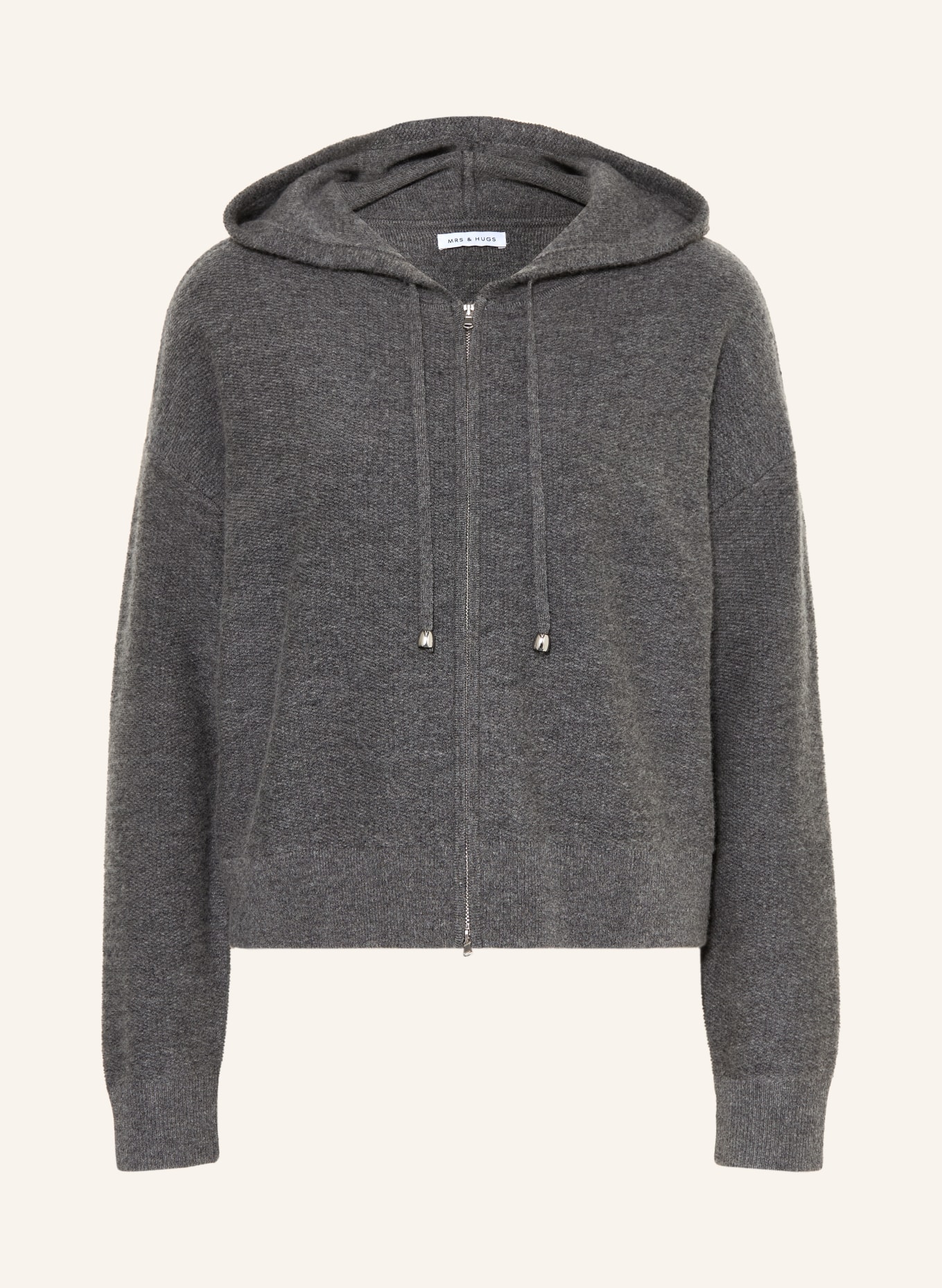 MRS & HUGS Strickjacke mit Cashmere: GRAU
