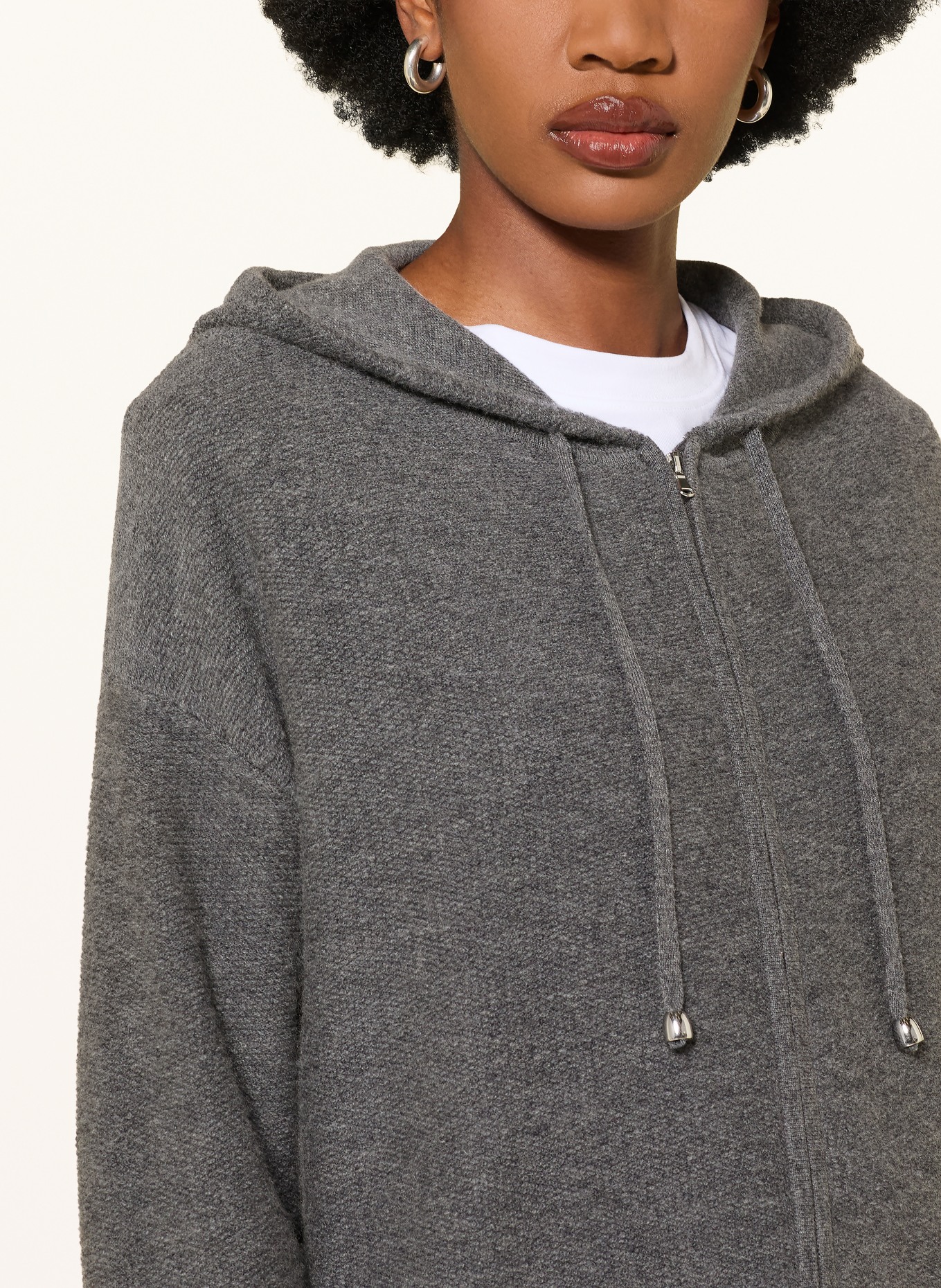 MRS & HUGS Strickjacke mit Cashmere: GRAU