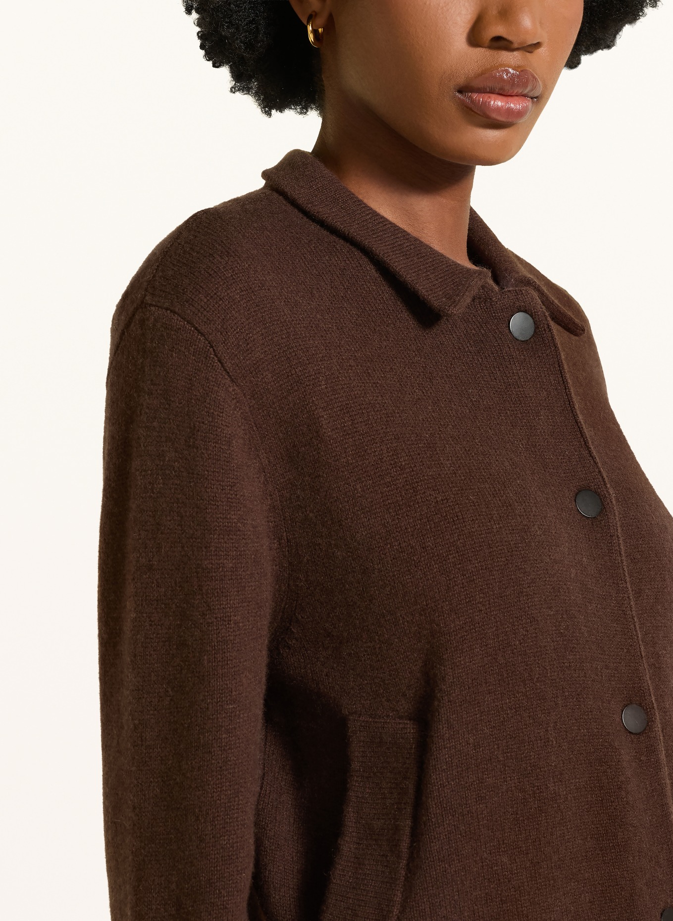 MRS & HUGS Strickjacke mit Cashmere: DUNKELBRAUN