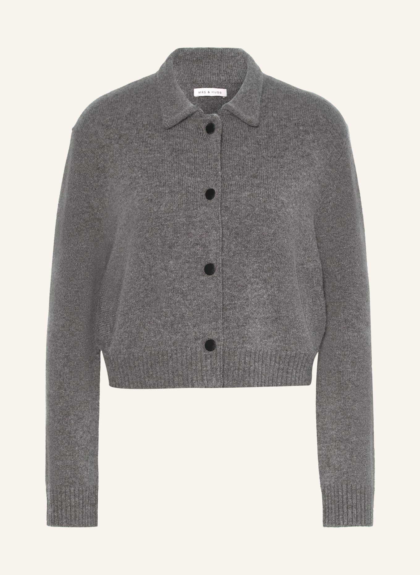 MRS & HUGS Cardigan with cashmere: GRAY