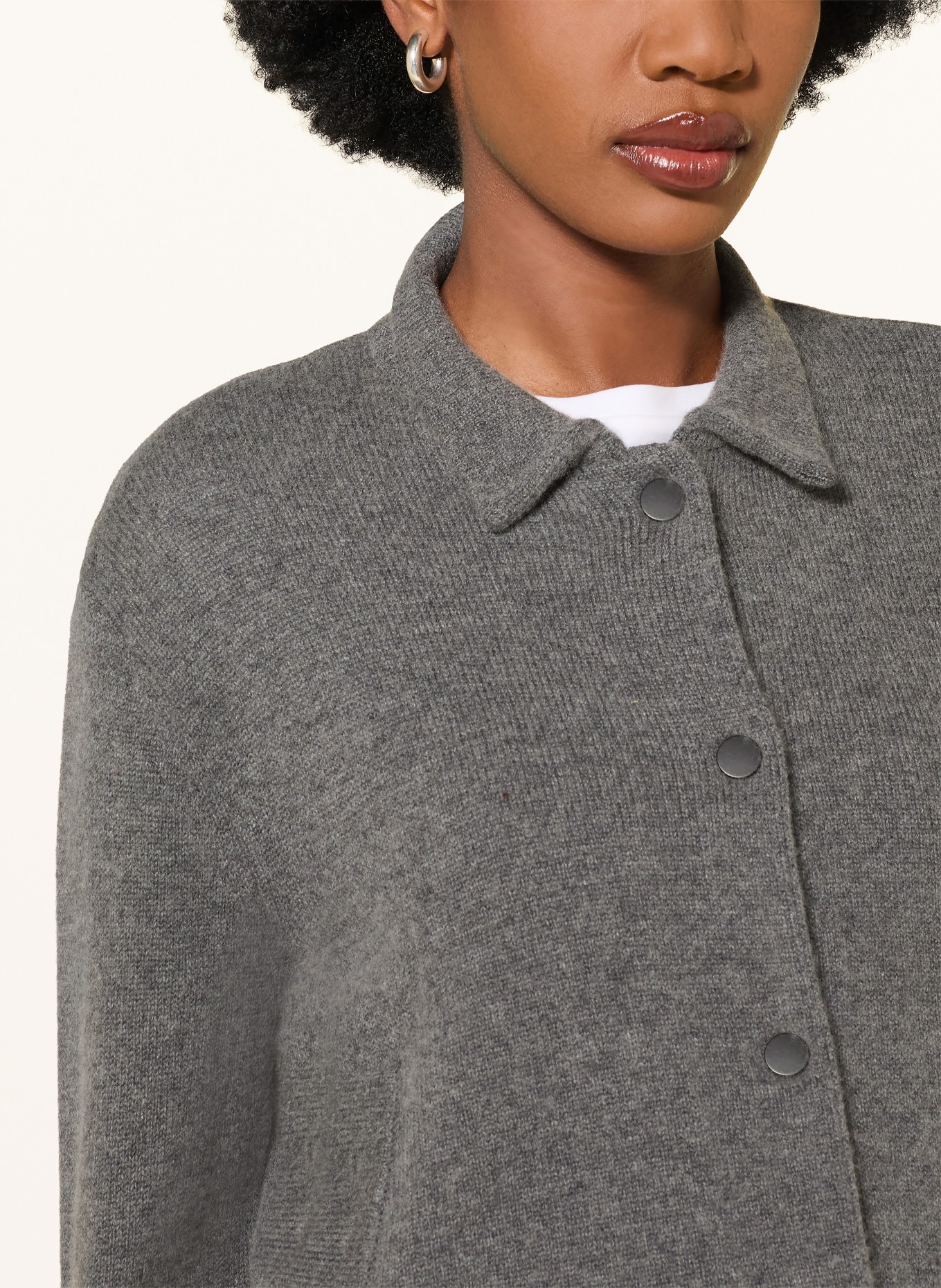 MRS & HUGS Cardigan with cashmere: GRAY