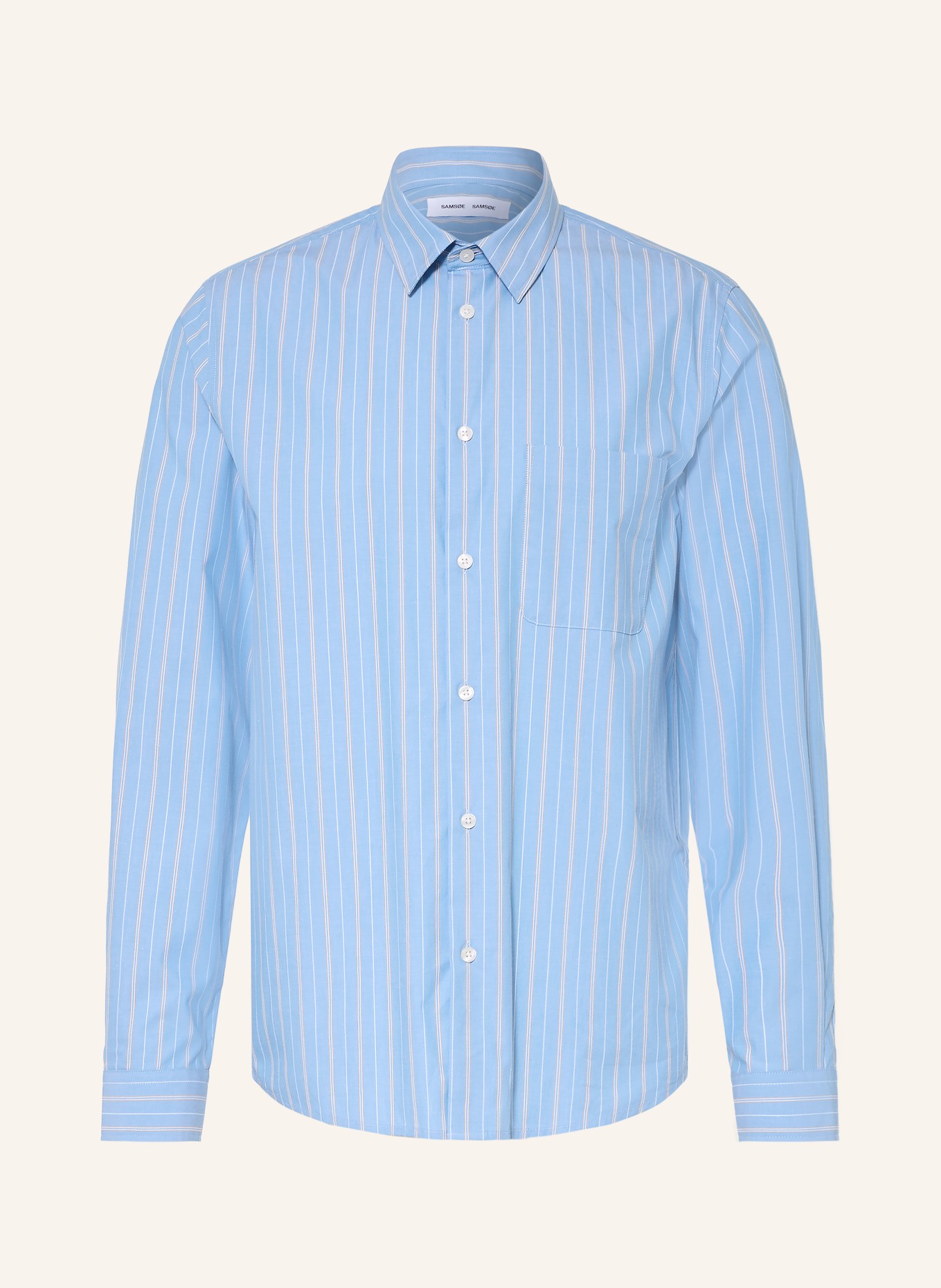 SAMSØE  SAMSØE Hemd SALIAM Comfort Fit: HELLBLAU / DUNKELGELB / WEISS