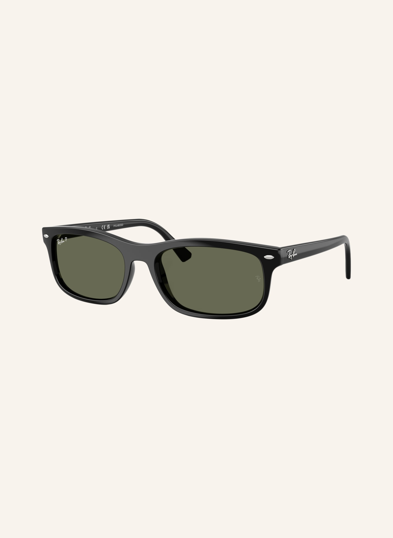 Ray-Ban Zonnebril RB2224: ZWART/GROEN GEPOLARISEERD
