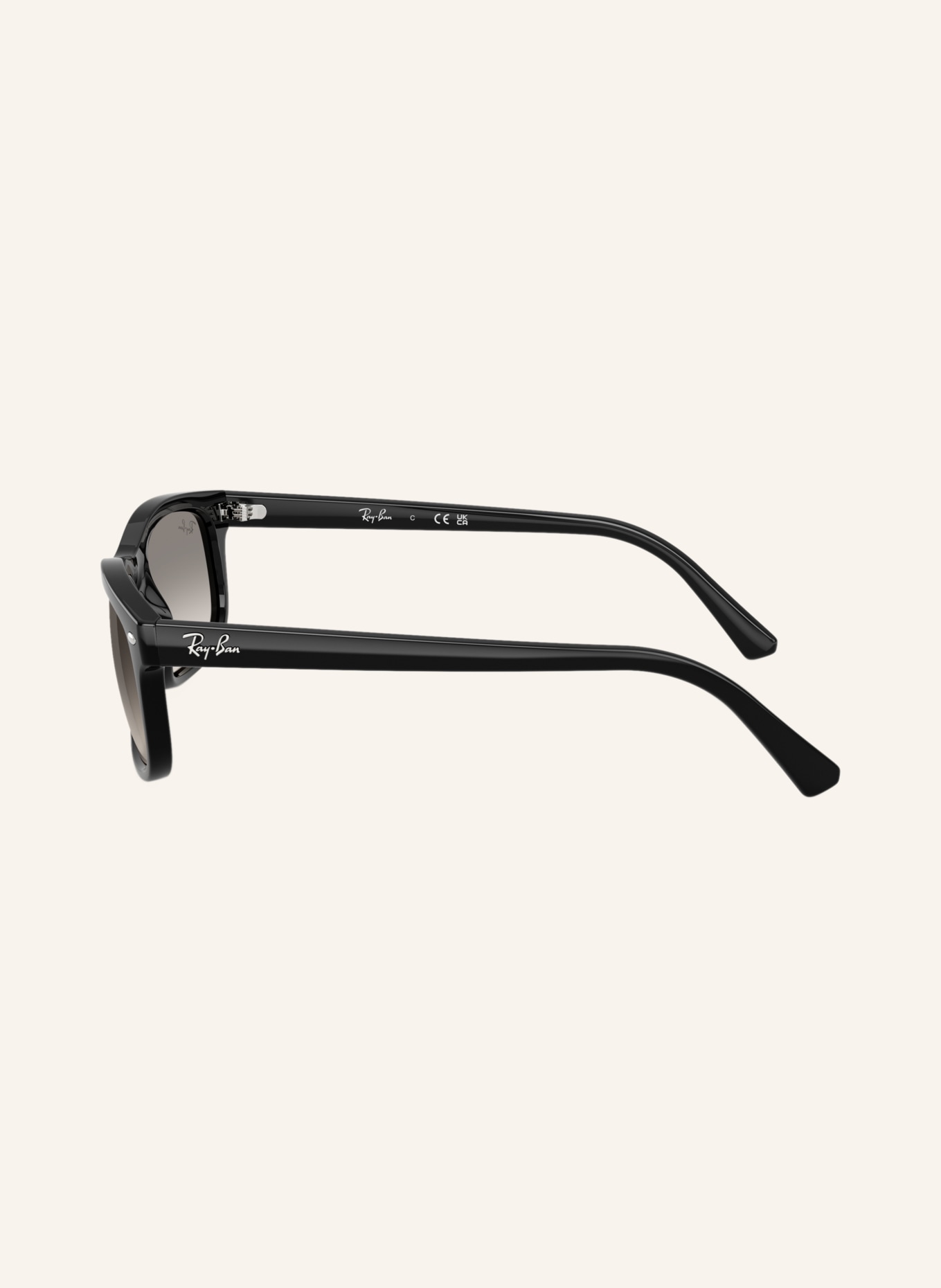 Ray-Ban Zonnebril RB2224: ZWART/LICHTGRIJS VERLOOP
