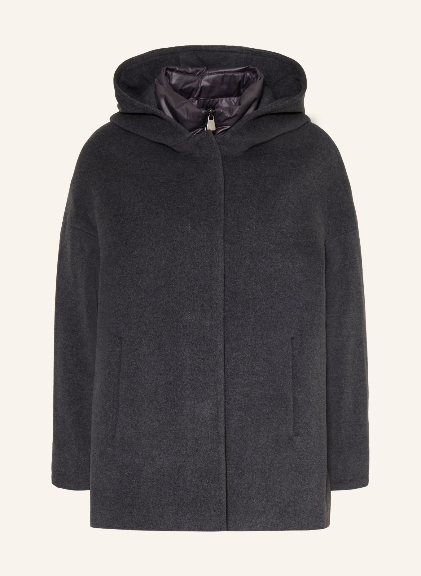 ICONS CINZIA ROCCA Jacket with removable trim: DARK GRAY