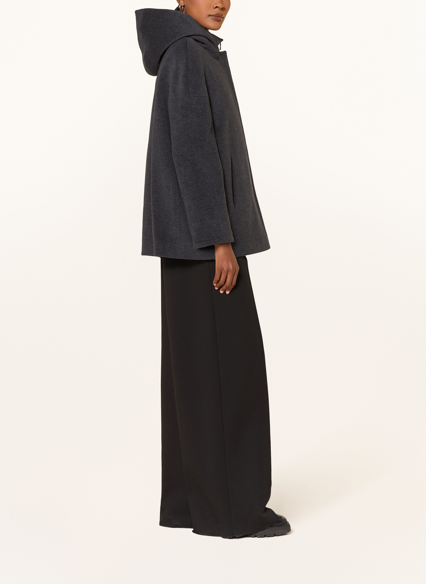 ICONS CINZIA ROCCA Jacket with removable trim: DARK GRAY