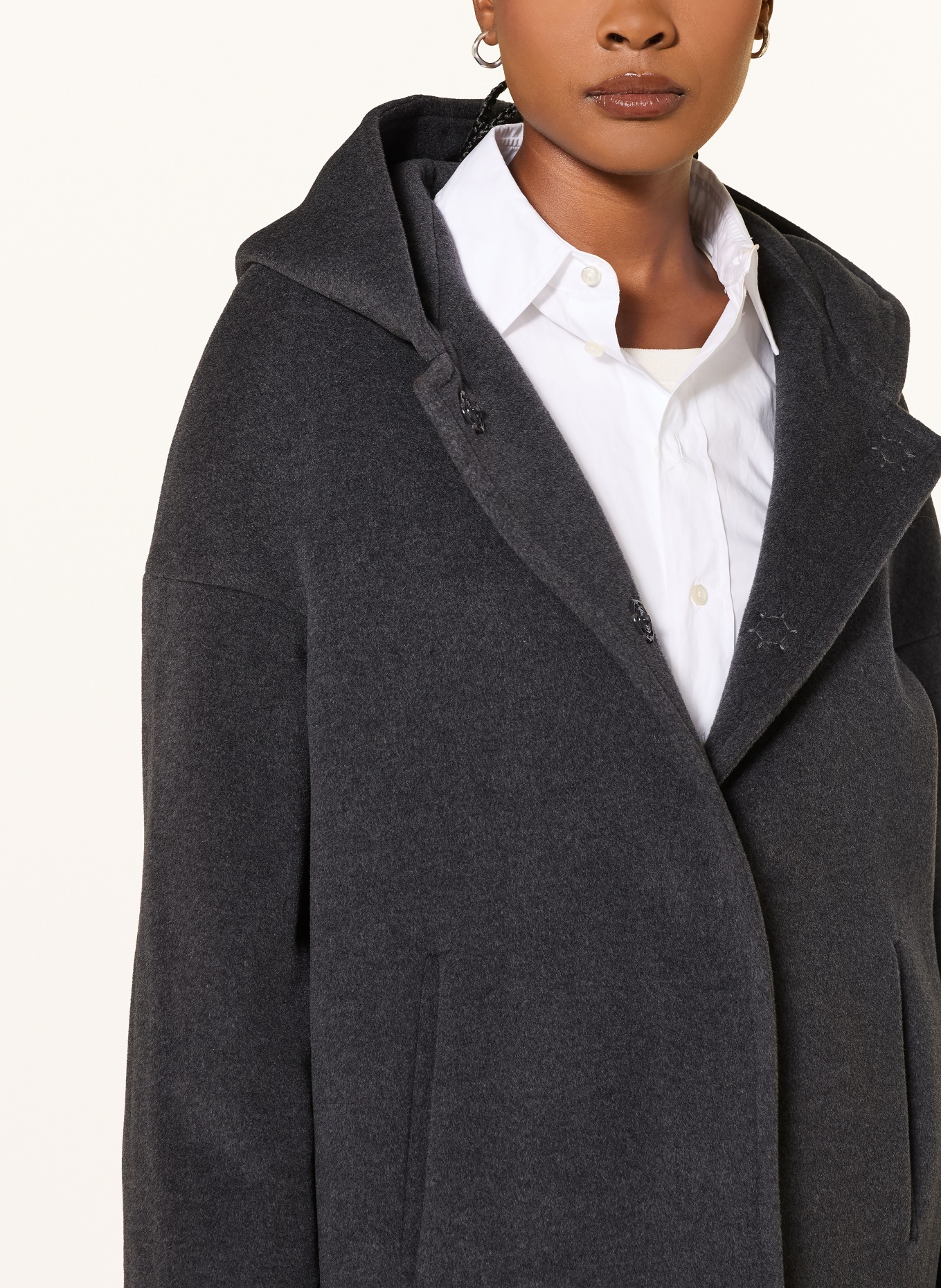 ICONS CINZIA ROCCA Jacket with removable trim: DARK GRAY