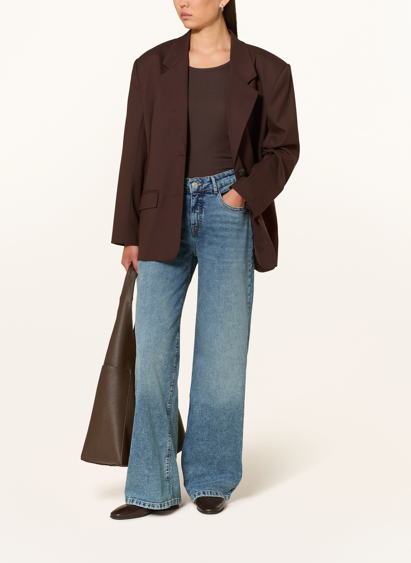 OPUS Jeansy wide leg MIVA COASTAL: 70347 mid joy blue