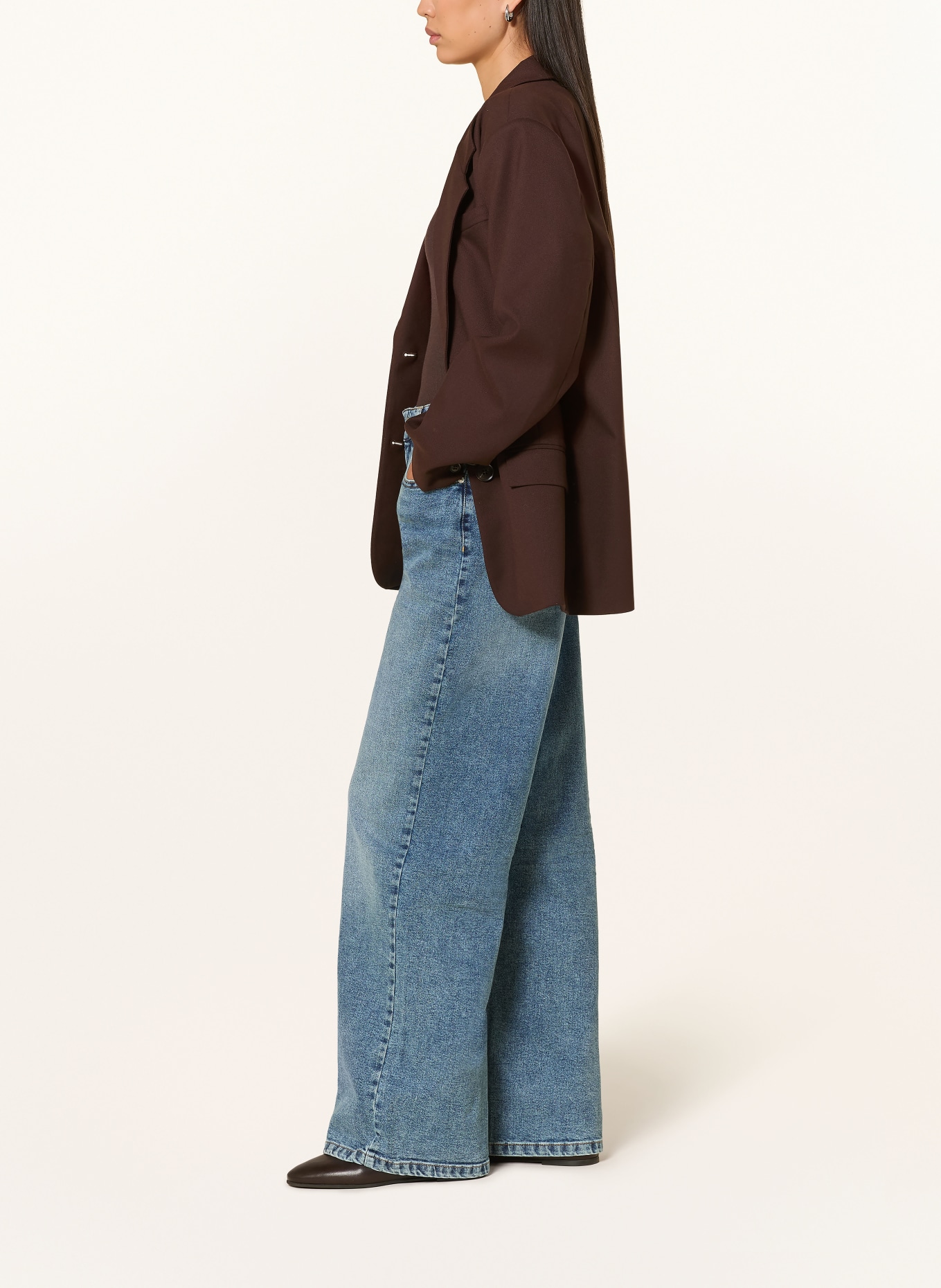 OPUS Jeansy wide leg MIVA COASTAL: 70347 mid joy blue