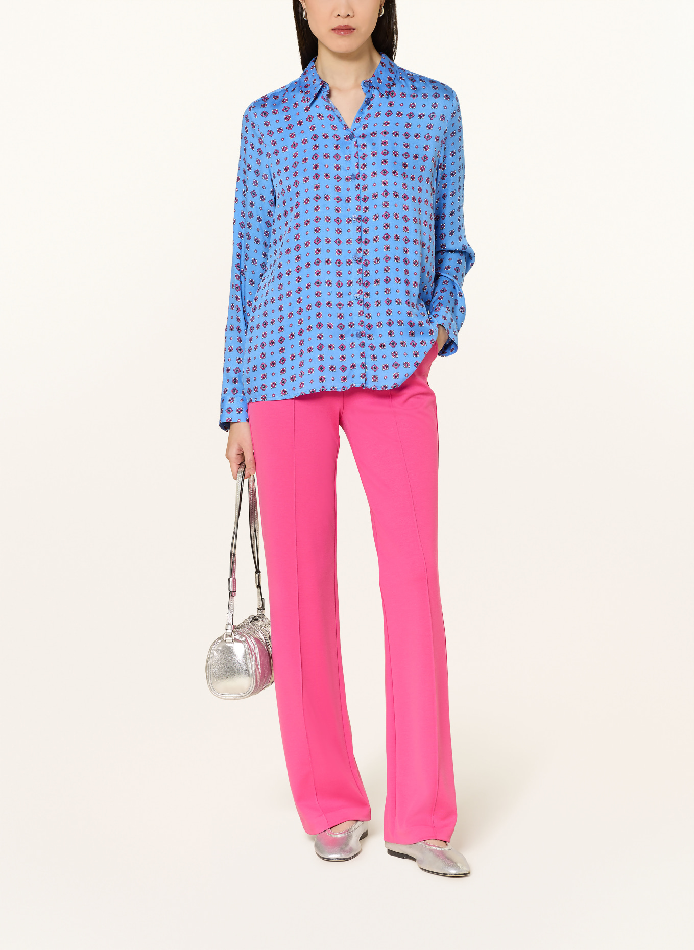 MILANO ITALY Hemdbluse: BLAU / PINK / WEISS