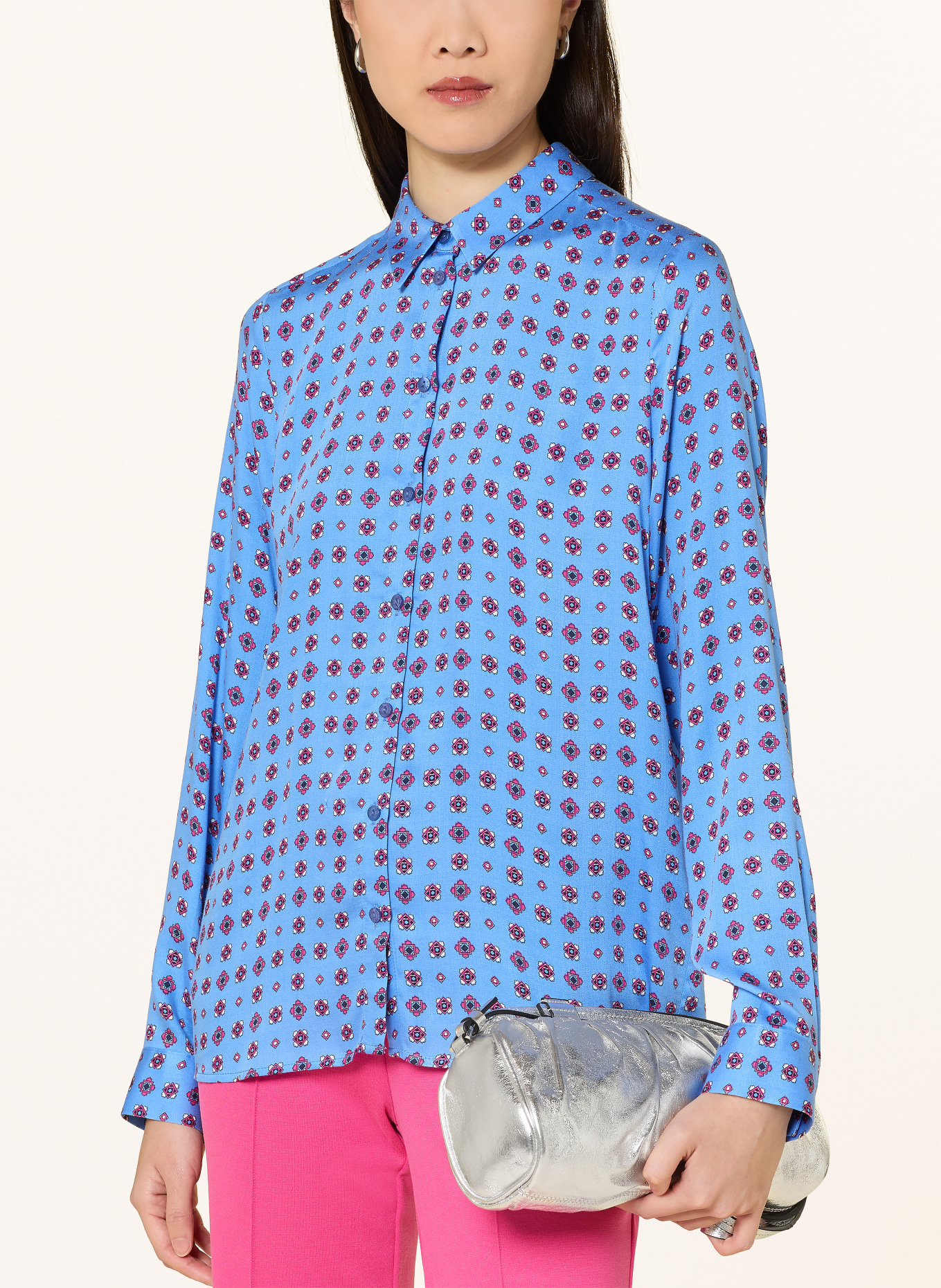 MILANO ITALY Hemdbluse: BLAU / PINK / WEISS