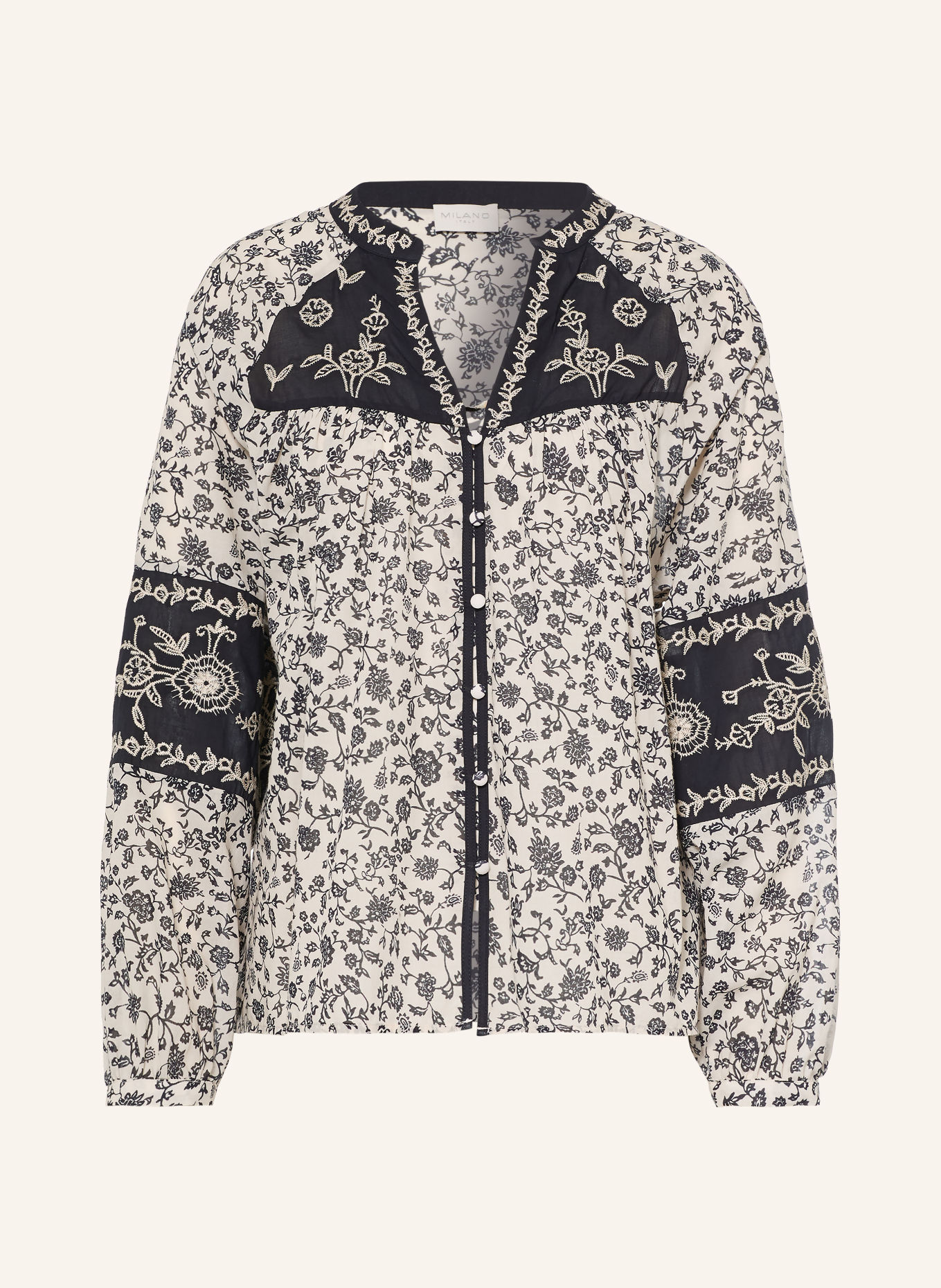 MILANO ITALY Blouse: ÉCRU / NOIR