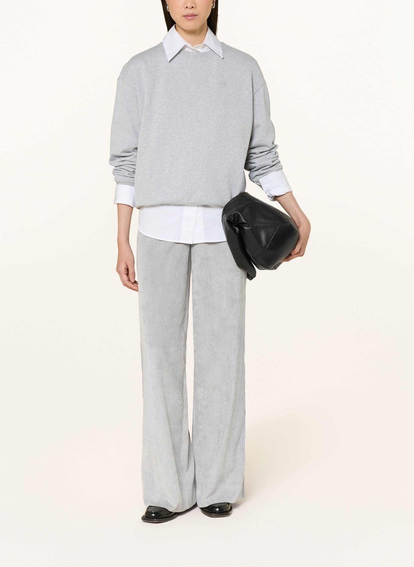 MAC PALAZZO corduroy pants: GRAY