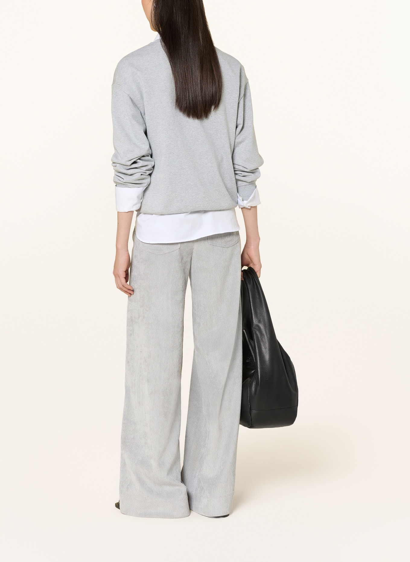 MAC PALAZZO corduroy pants: GRAY