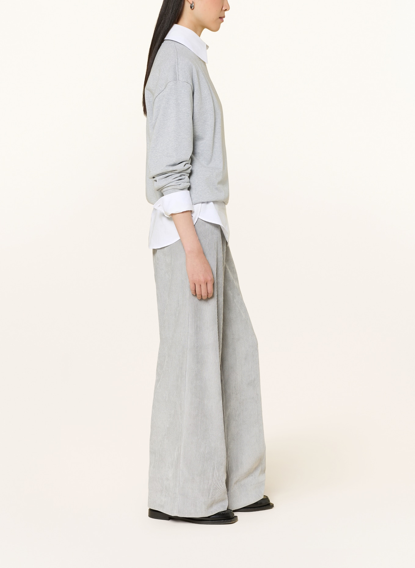 MAC PALAZZO corduroy pants: GRAY