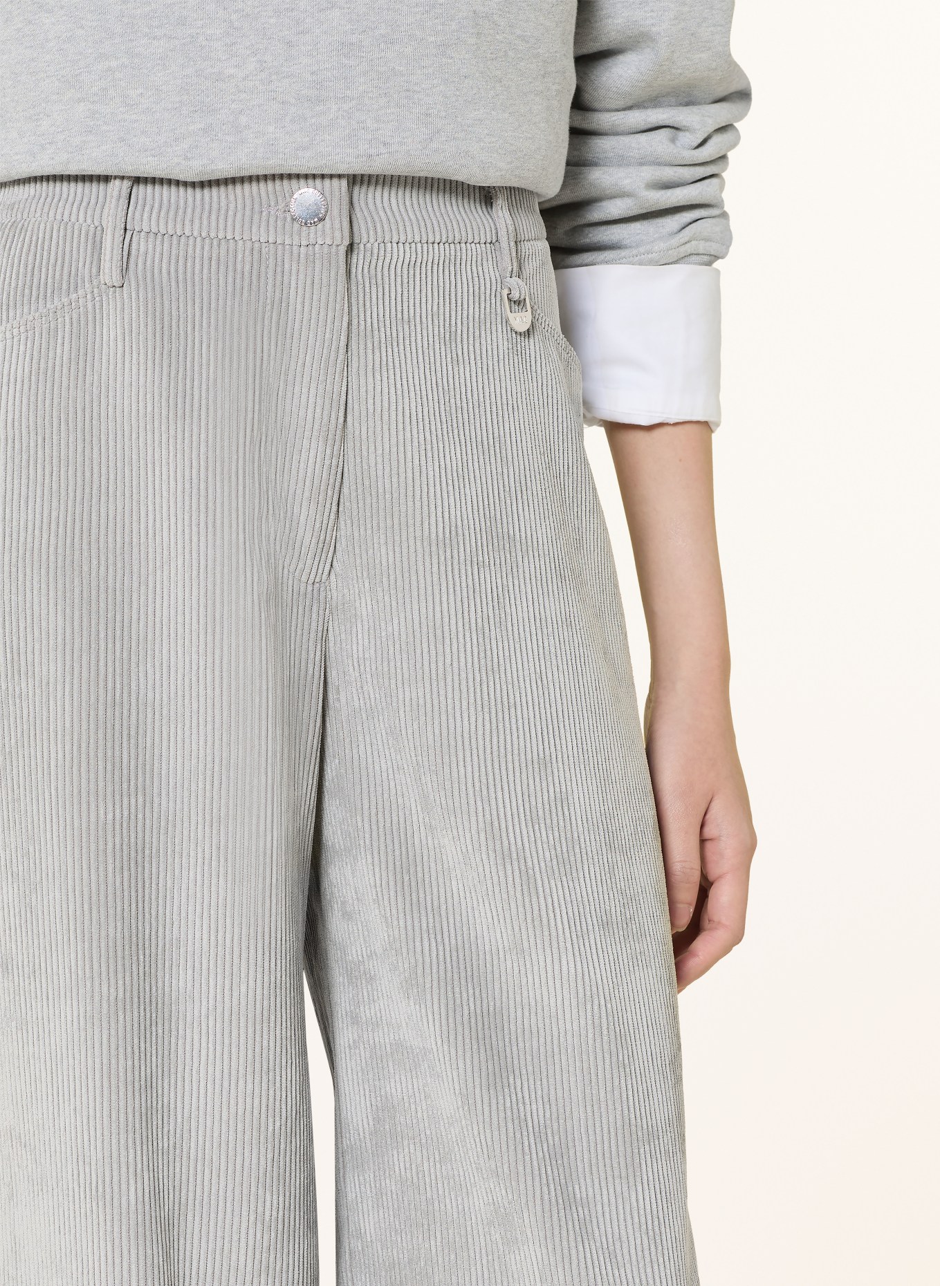 MAC PALAZZO corduroy pants: GRAY