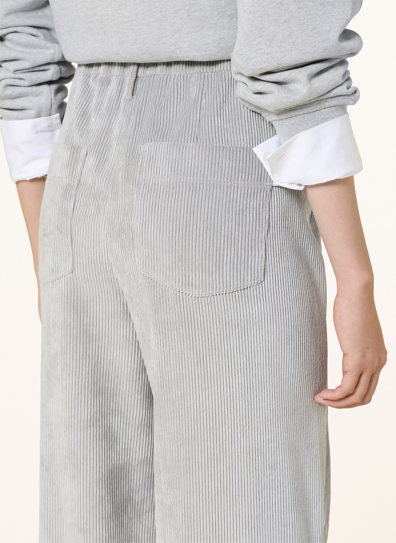 MAC PALAZZO corduroy pants: GRAY