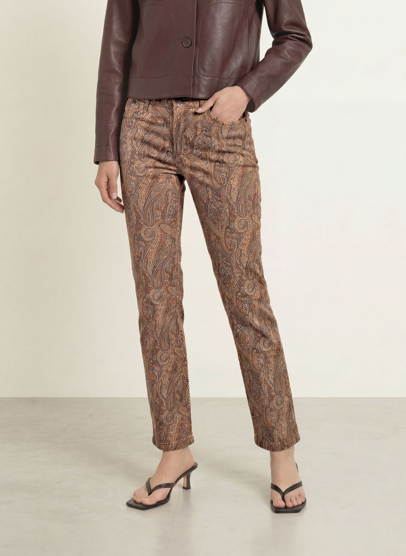 MAC Broek DREAM: 804B bleached apricot printed