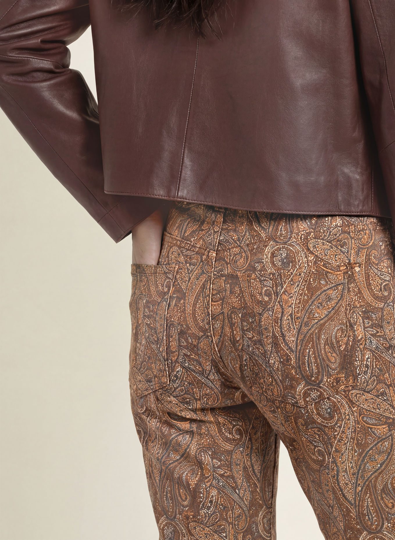MAC Broek DREAM: 804B bleached apricot printed