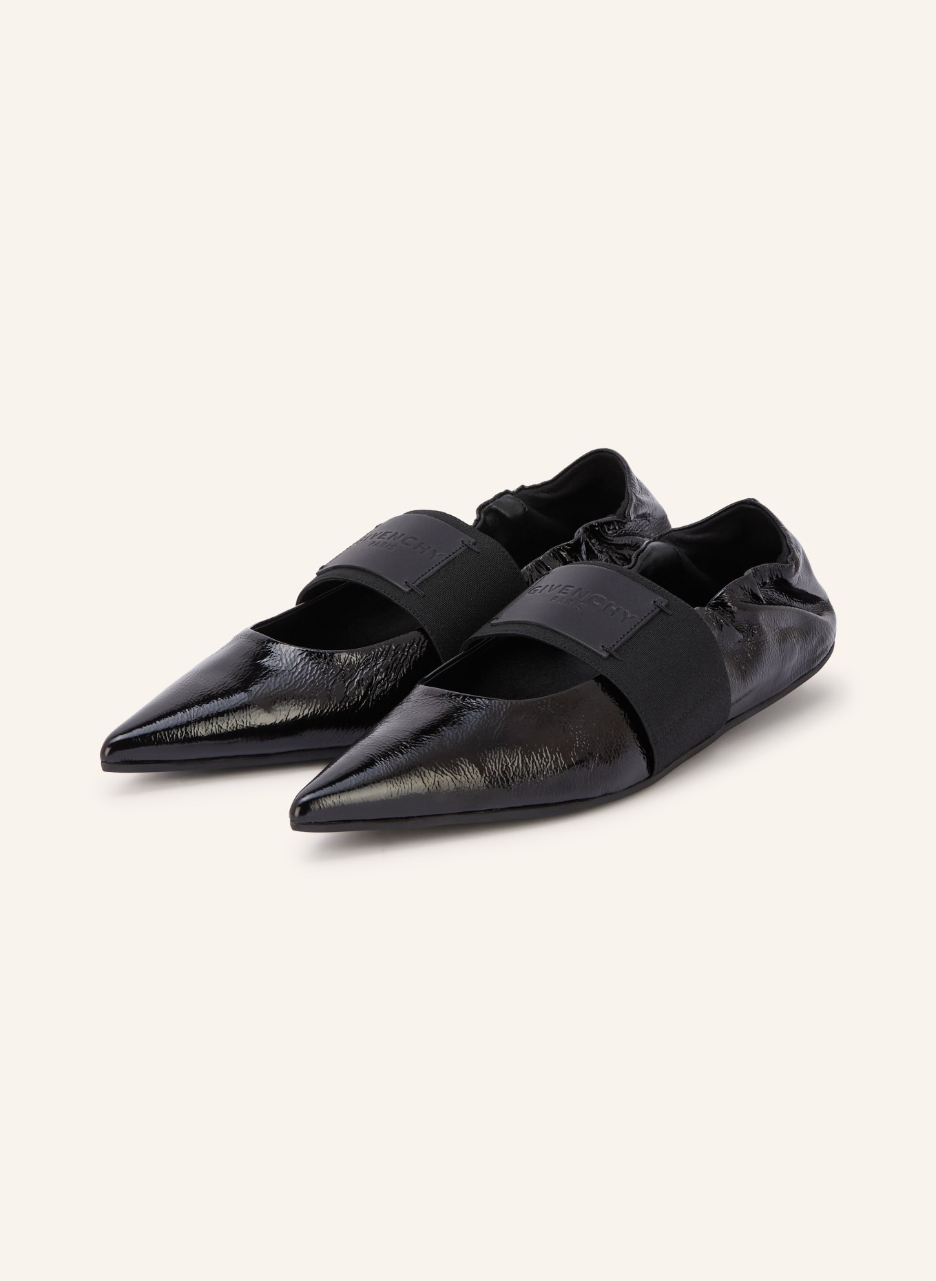 GIVENCHY Lakierowane baleriny CRUSH: CZARNY