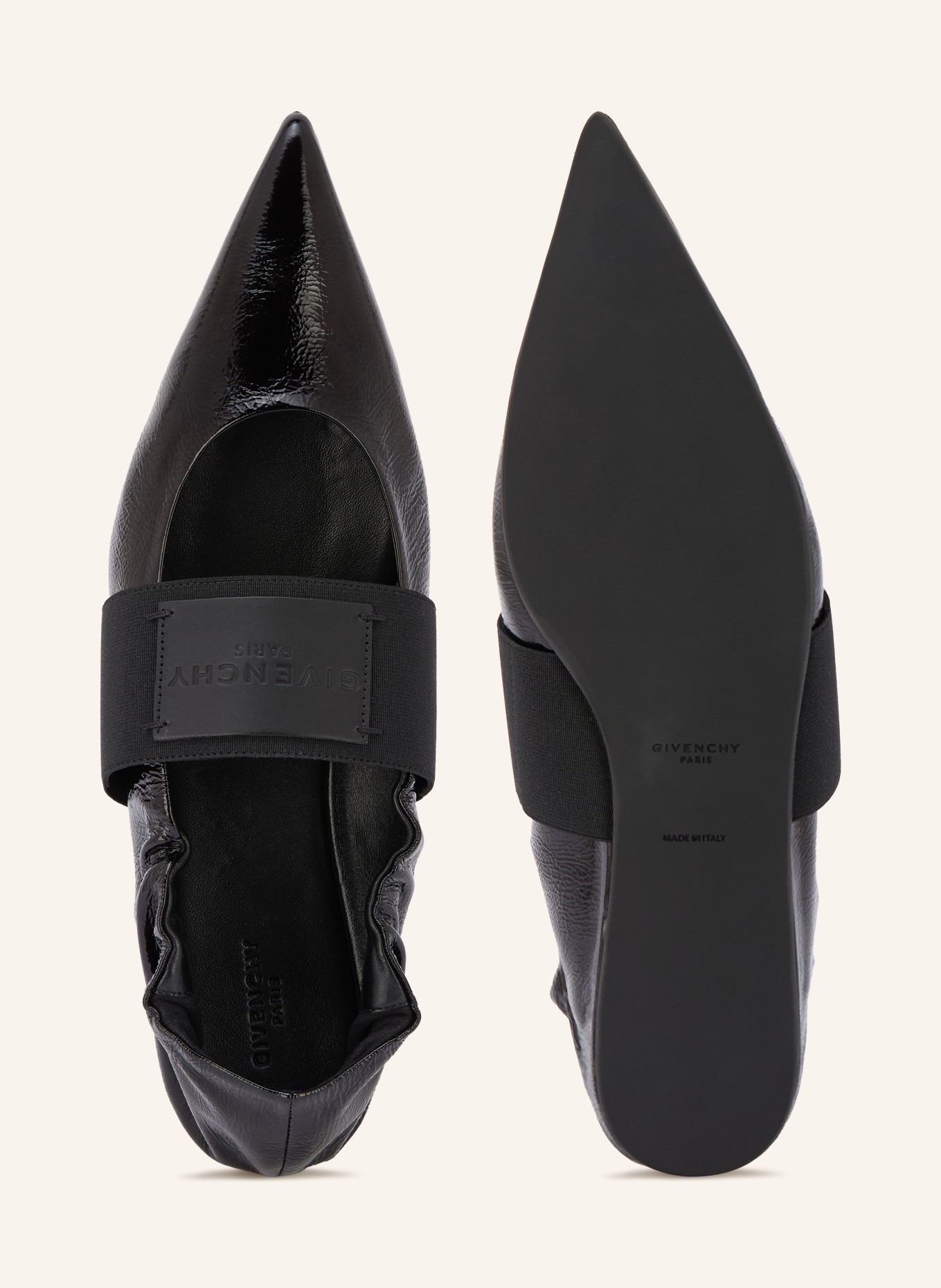 GIVENCHY Lakierowane baleriny CRUSH: CZARNY