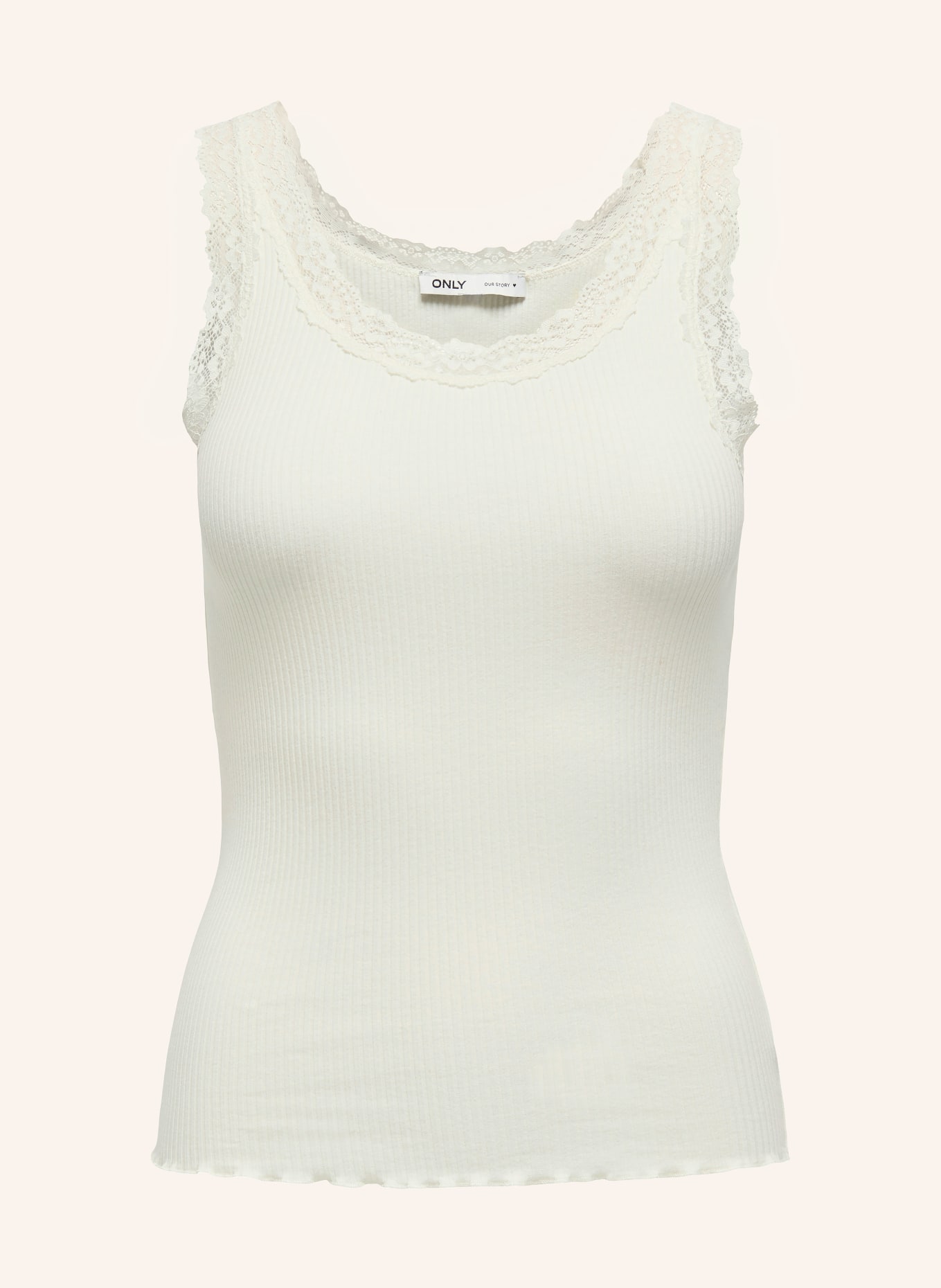 ONLY Top met kant: ECRU