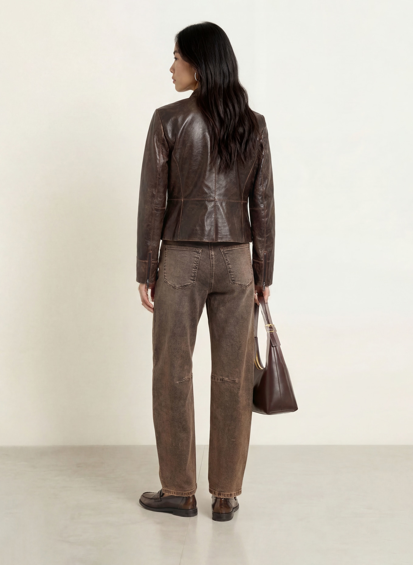 MAC Barrel džíny DAKOTA: D795 brown crincle wash