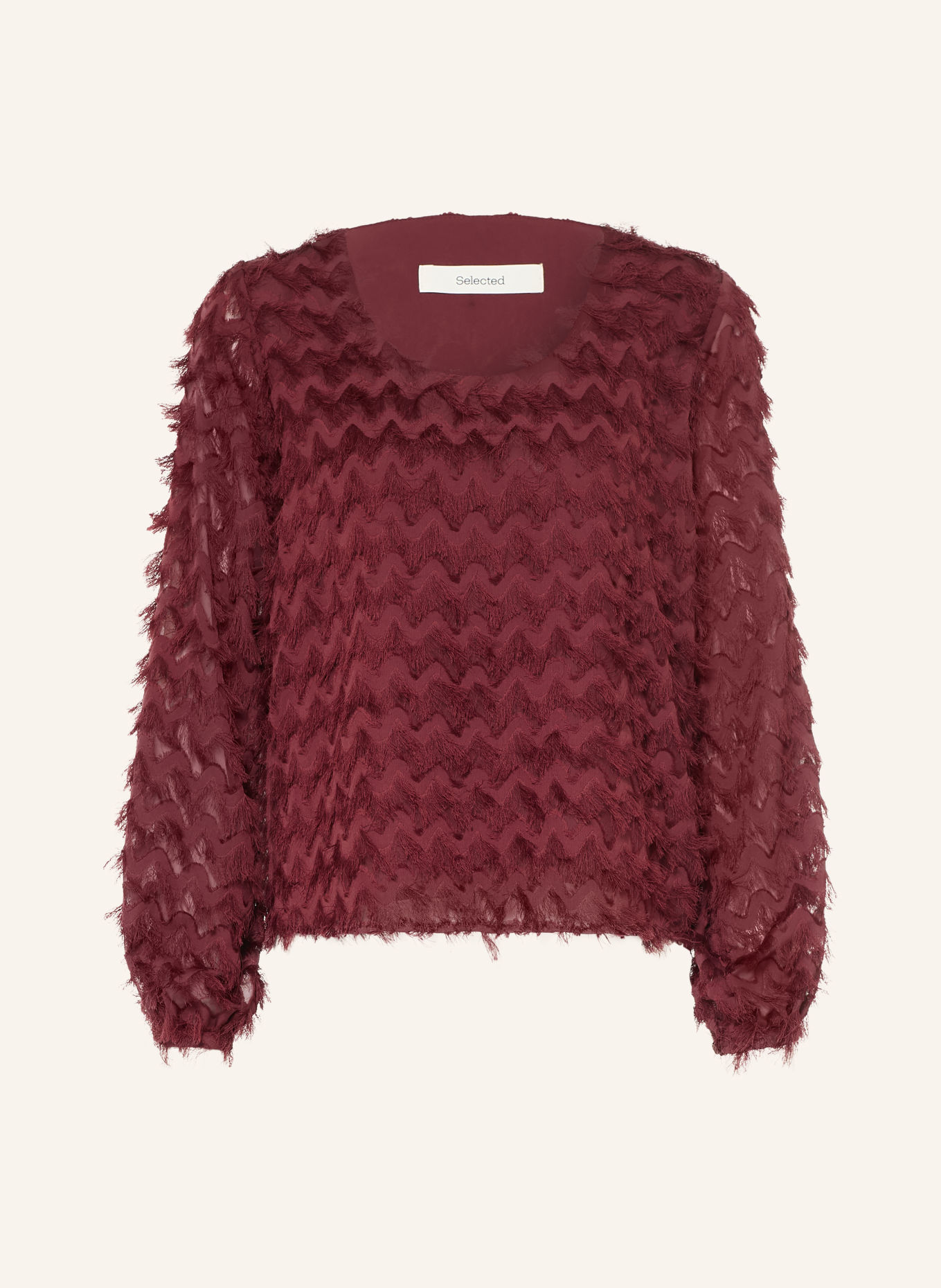 SELECTED Skjortblus: MÖRKRÖD
