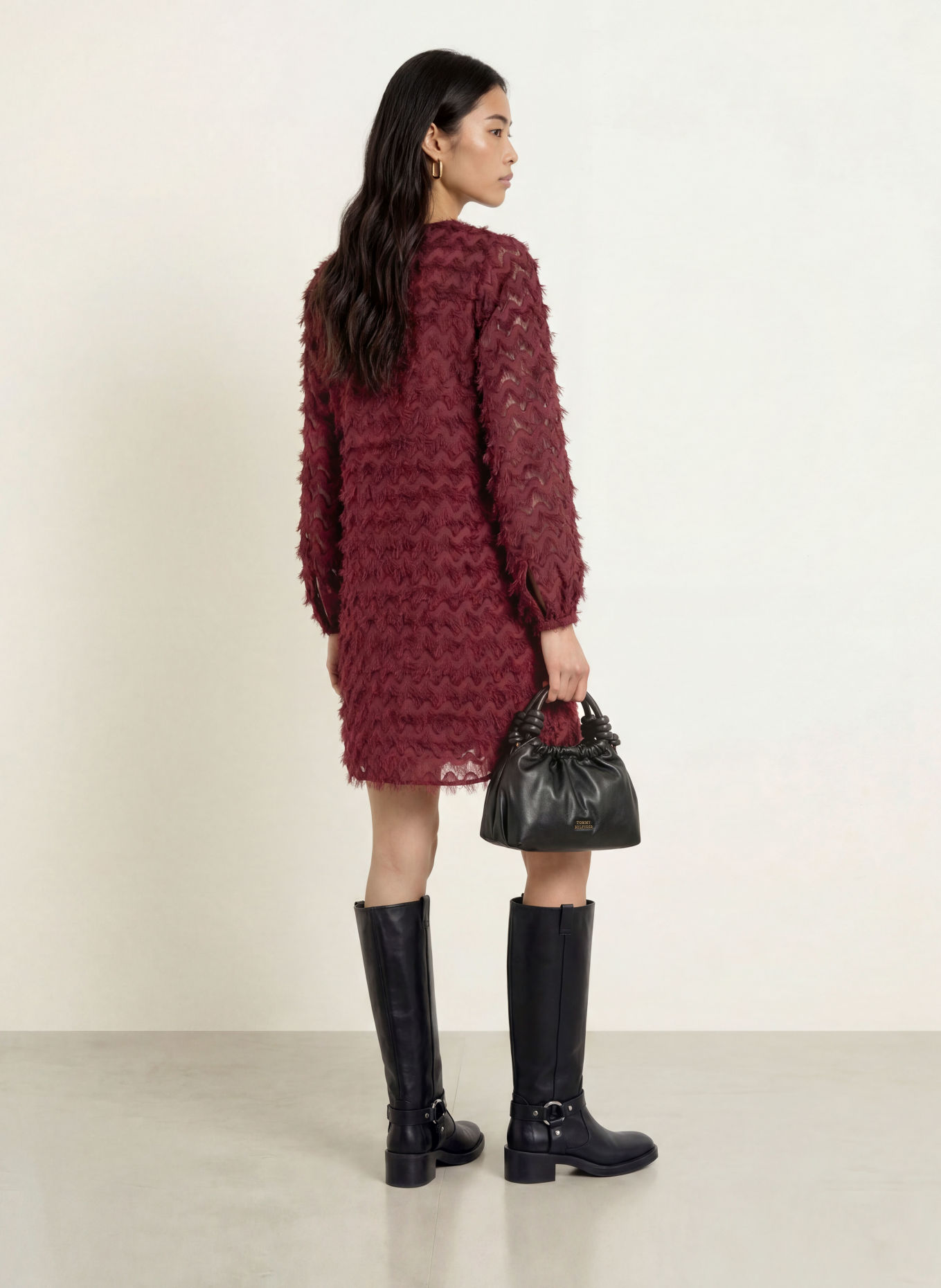 SELECTED Oversized dress: DARK RED