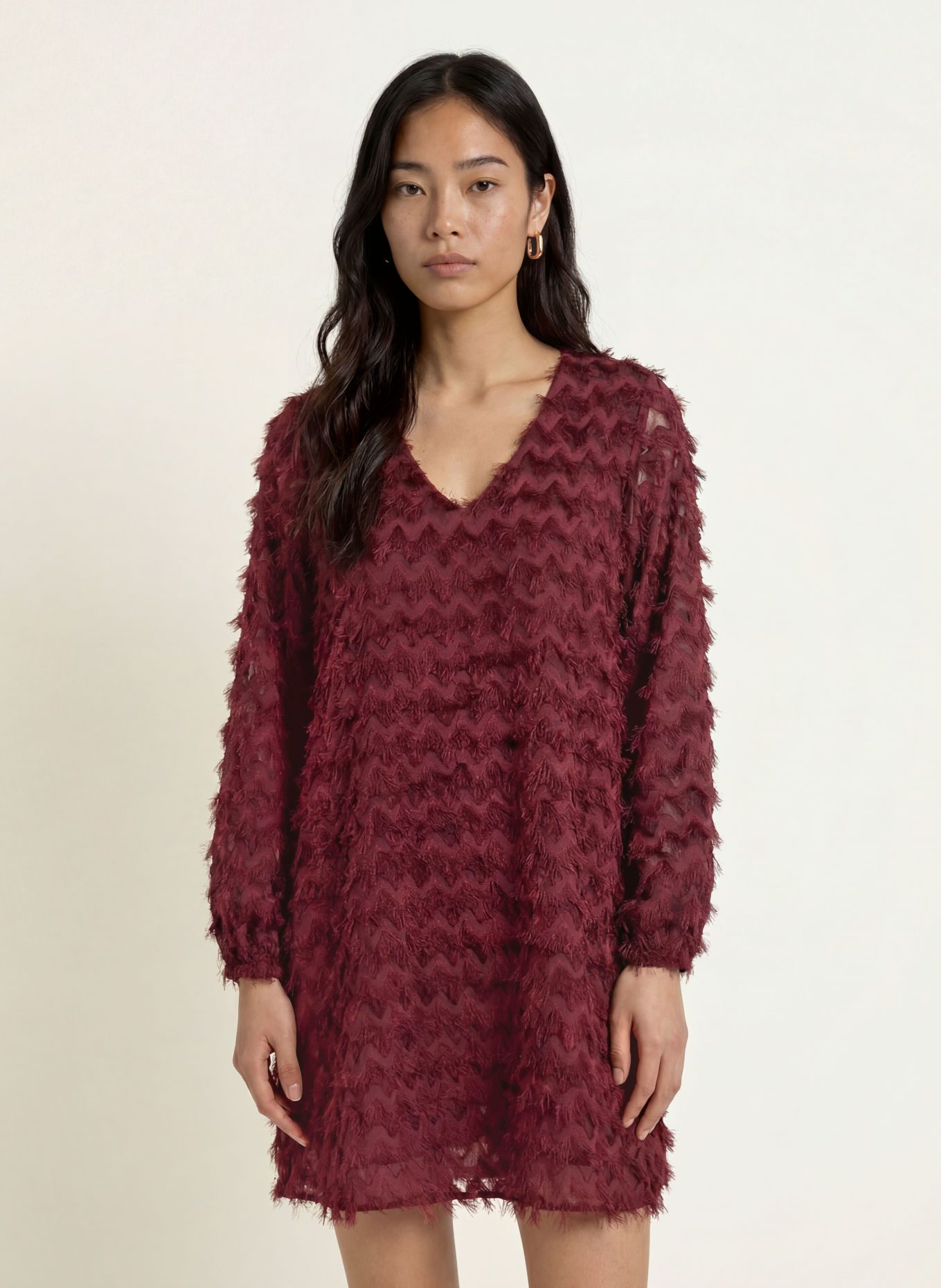 SELECTED Oversized dress: DARK RED