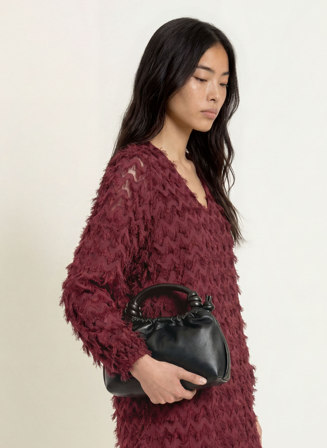 SELECTED Oversized dress: DARK RED