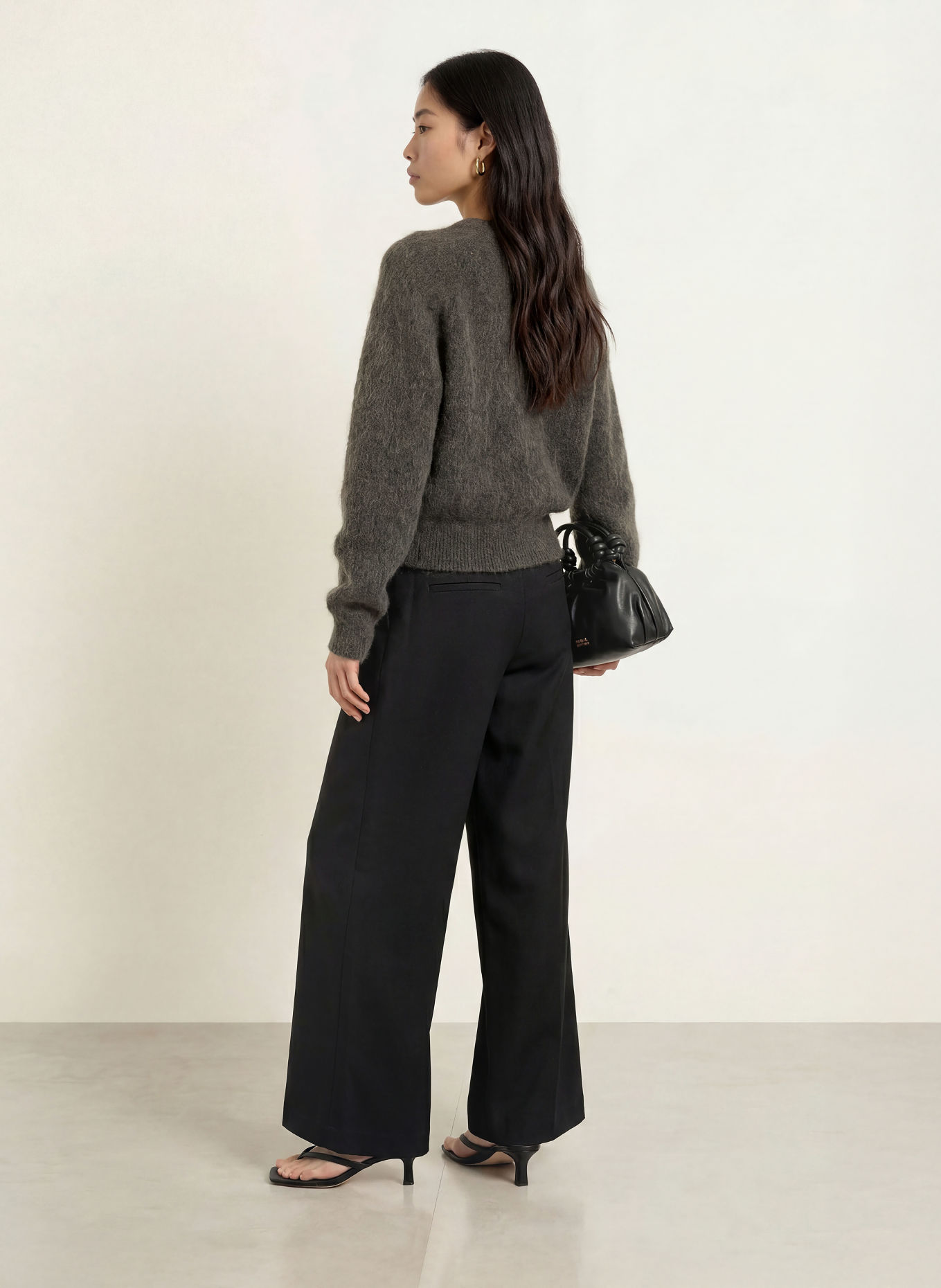 SELECTED Pullover mit Mohair: DUNKELGRAU