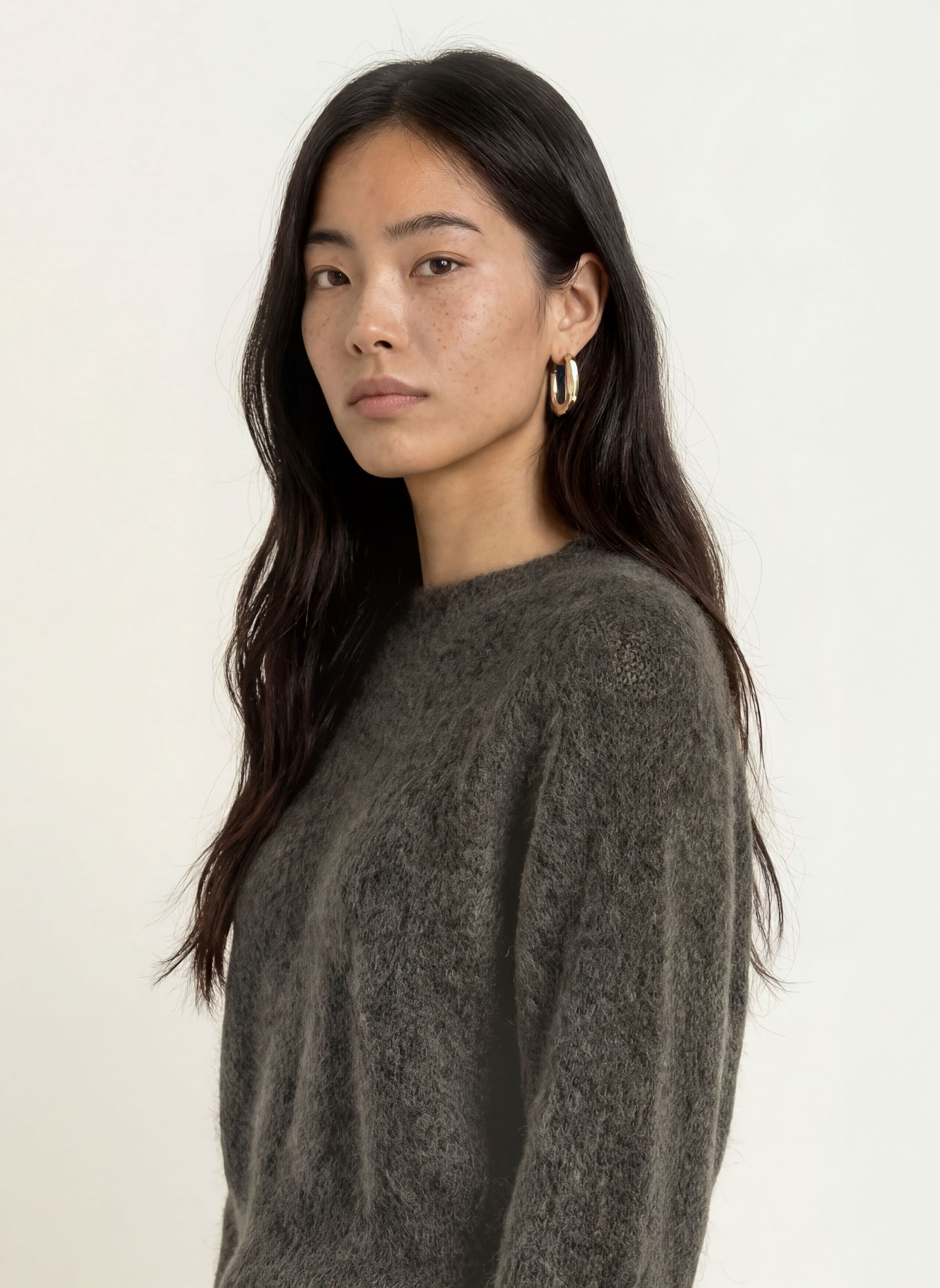 SELECTED Pullover mit Mohair: DUNKELGRAU