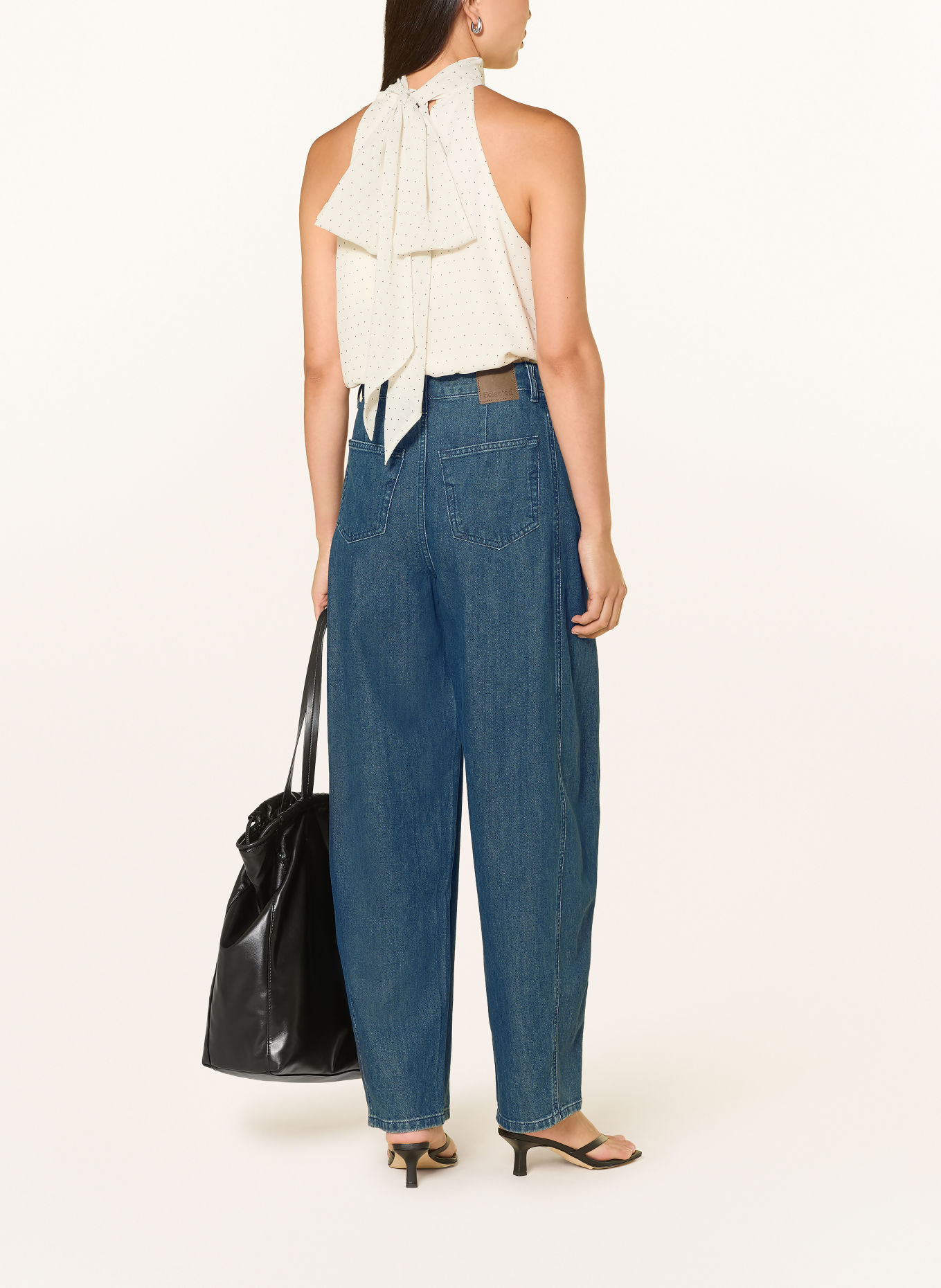 SELECTED Jeansy typu barrel: MEDIUM BLUE DENIM