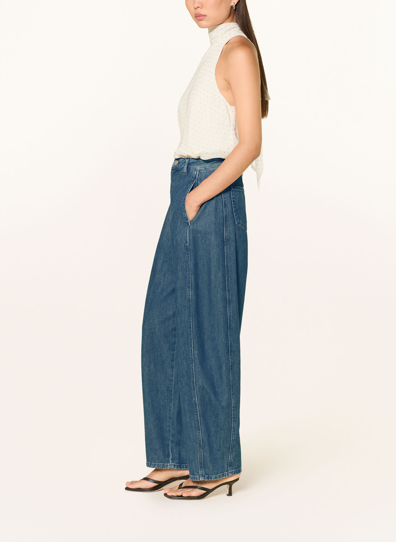 SELECTED Jeansy typu barrel: MEDIUM BLUE DENIM