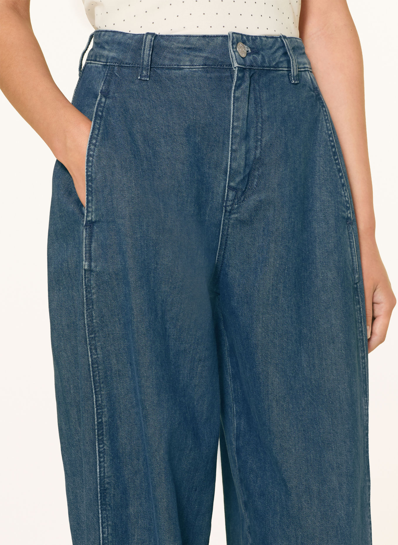 SELECTED Jeansy typu barrel: MEDIUM BLUE DENIM