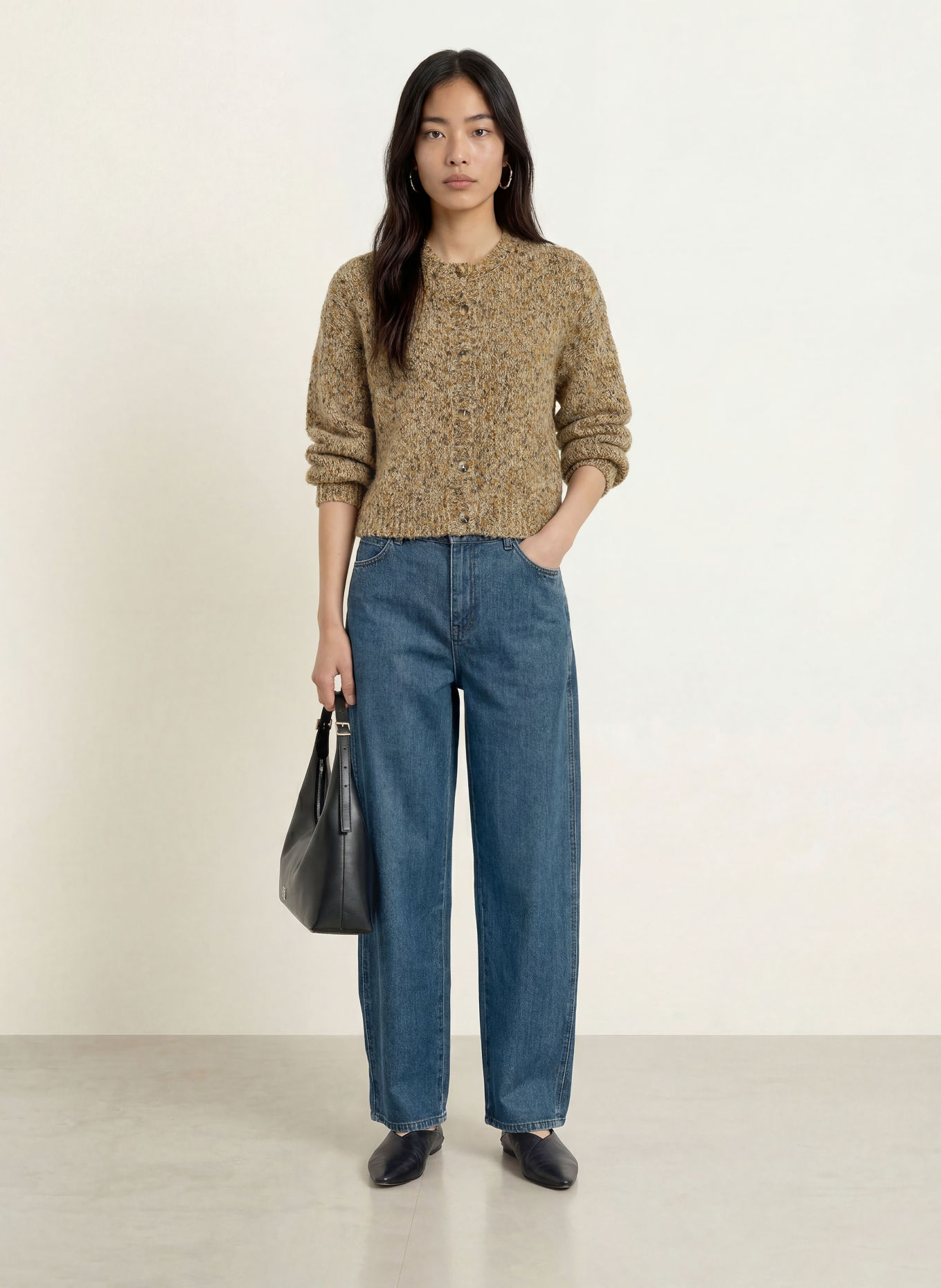 SELECTED Vest: CAMEL / BRUIN / ZWART