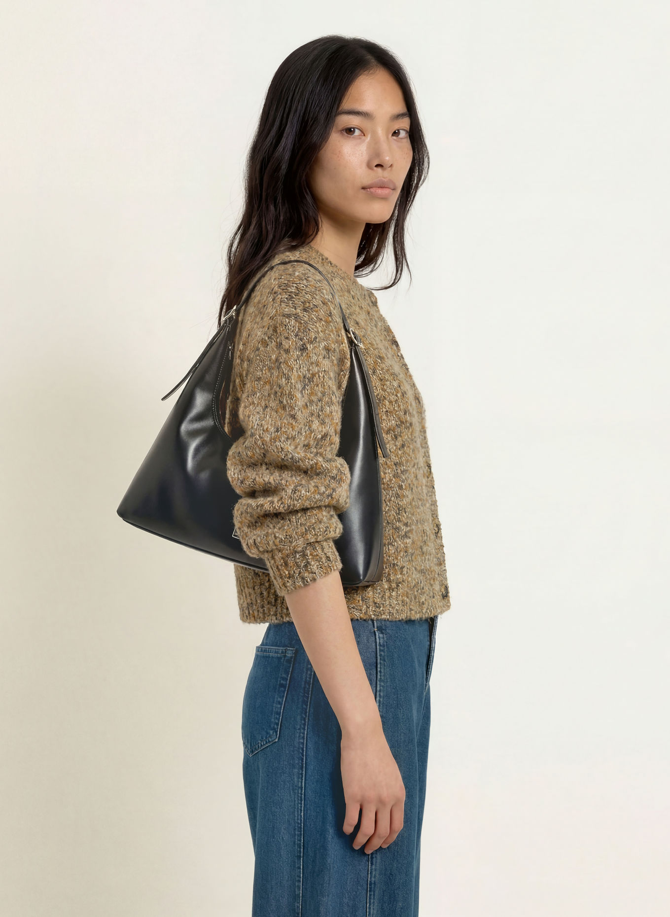 SELECTED Vest: CAMEL / BRUIN / ZWART