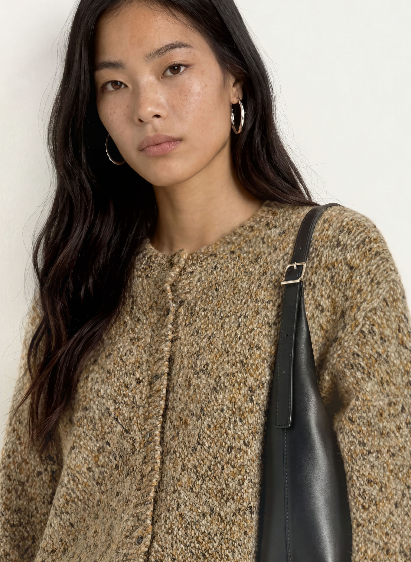 SELECTED Vest: CAMEL / BRUIN / ZWART